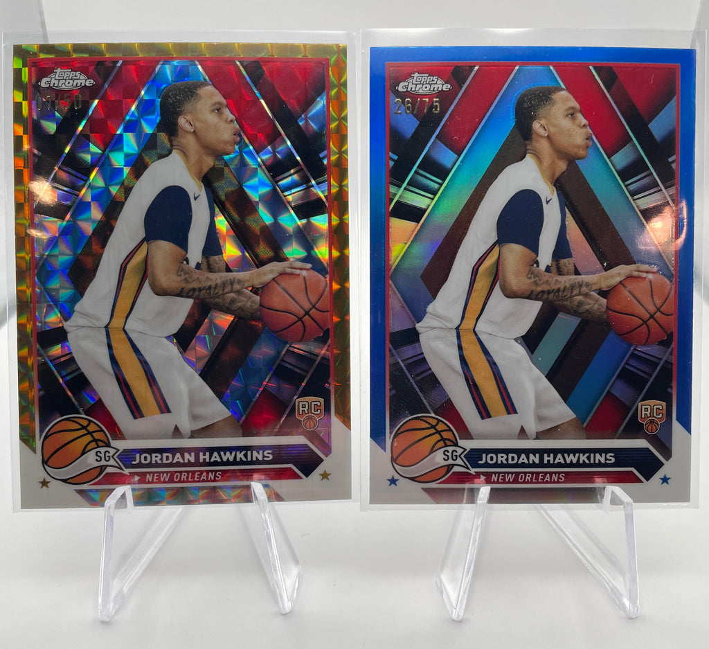 2023-24 Topps Chrome Jordan Hawkins Rookie Gold Refractor /50 Blue /75 Green /99
