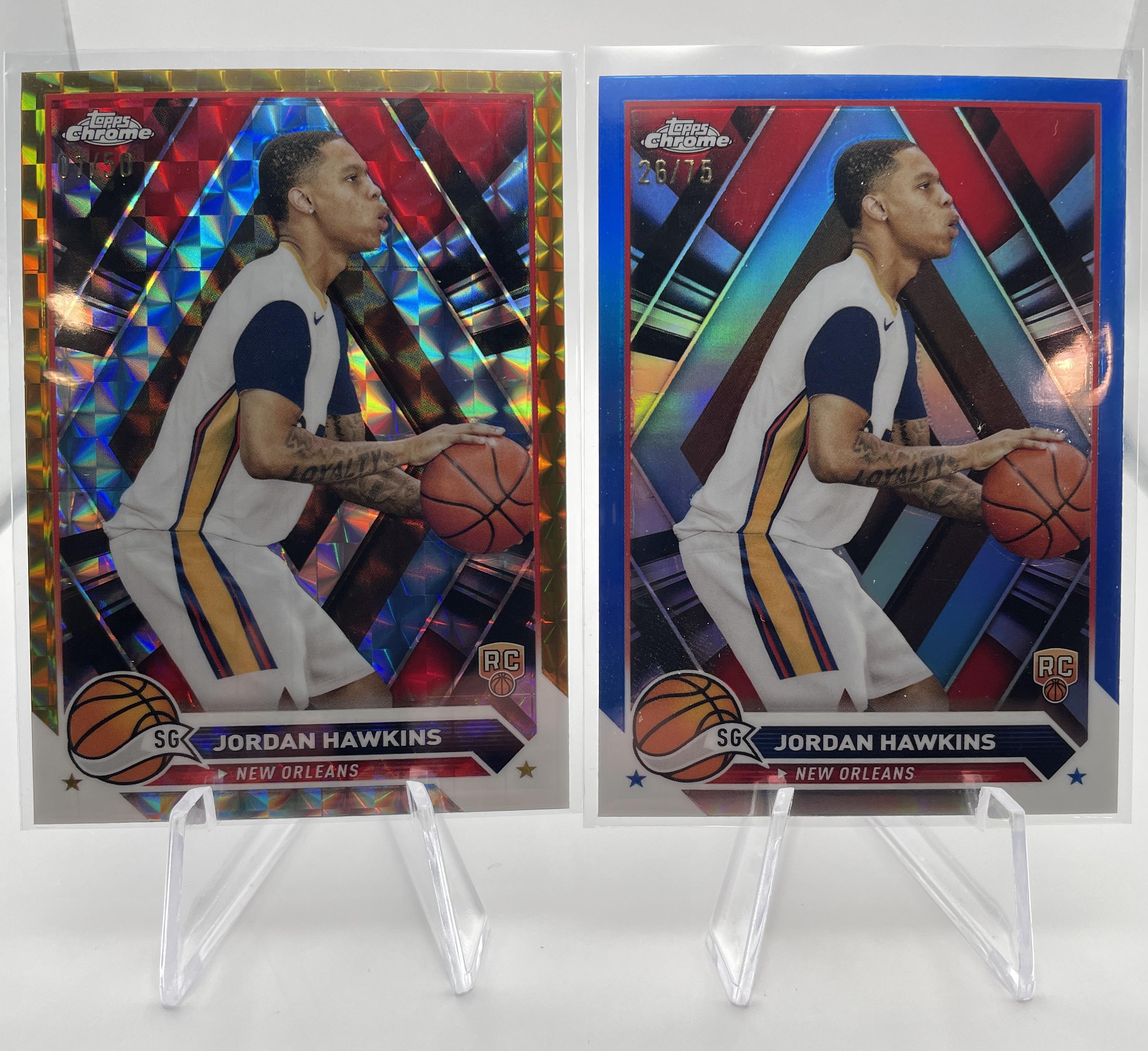 2023-24 Topps Chrome Jordan Hawkins Rookie Gold Refractor /50 Blue /75 Green /99