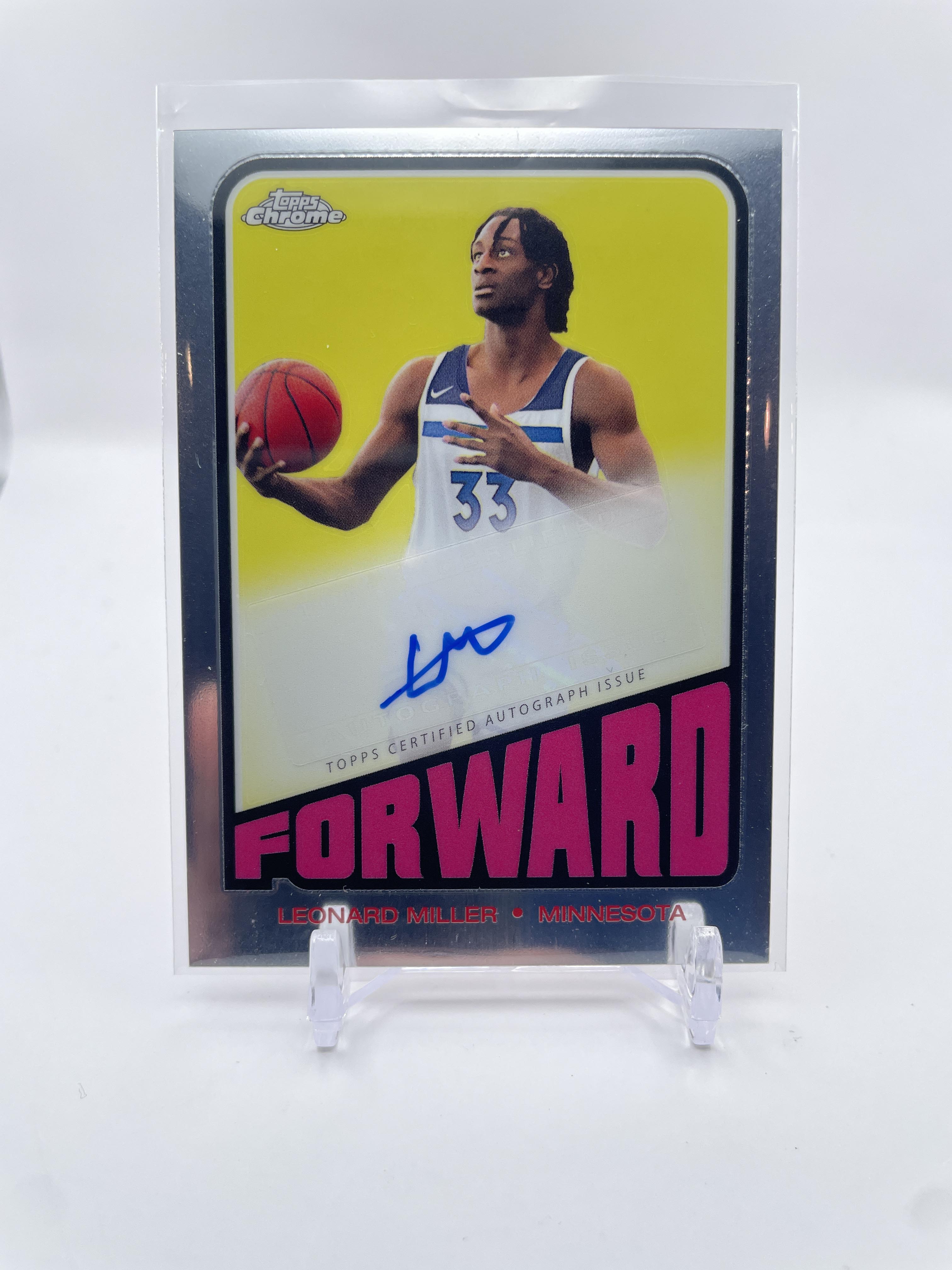 2023-24 Topps Chrome Leonard Miller 1972 Throwback Rookie Auto