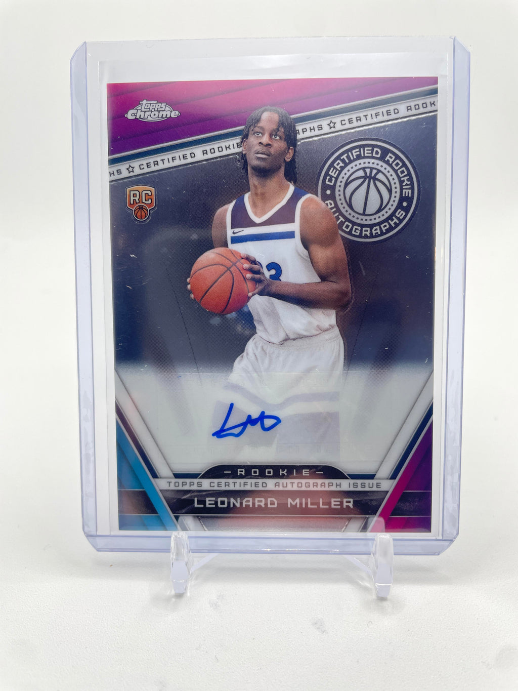 2023-24 Topps Chrome Leonard Miller Certified Rookie Auto