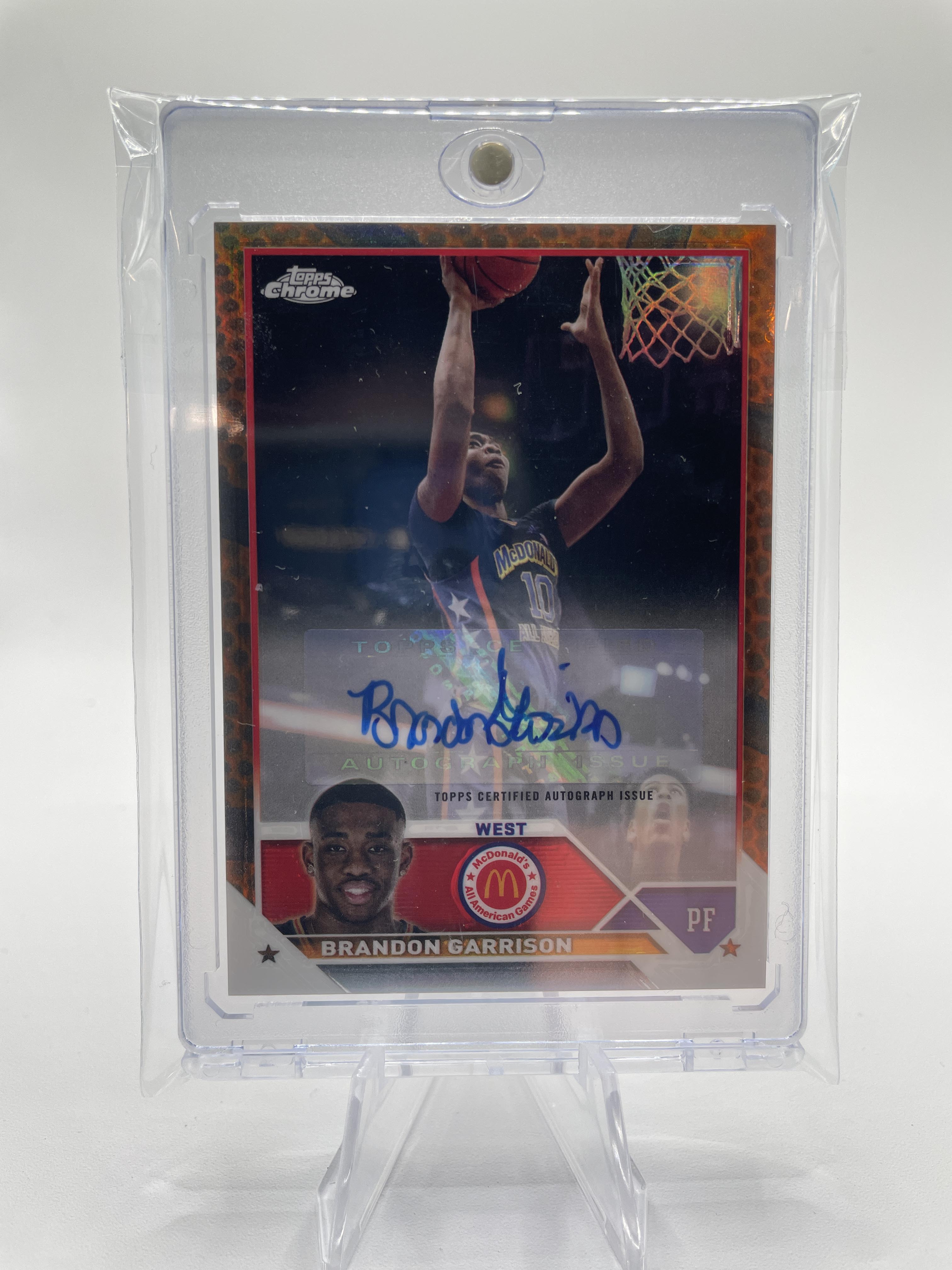 2023-24 Topps Chrome McDonald's Brandon Garrison Orange Refractor Auto /25
