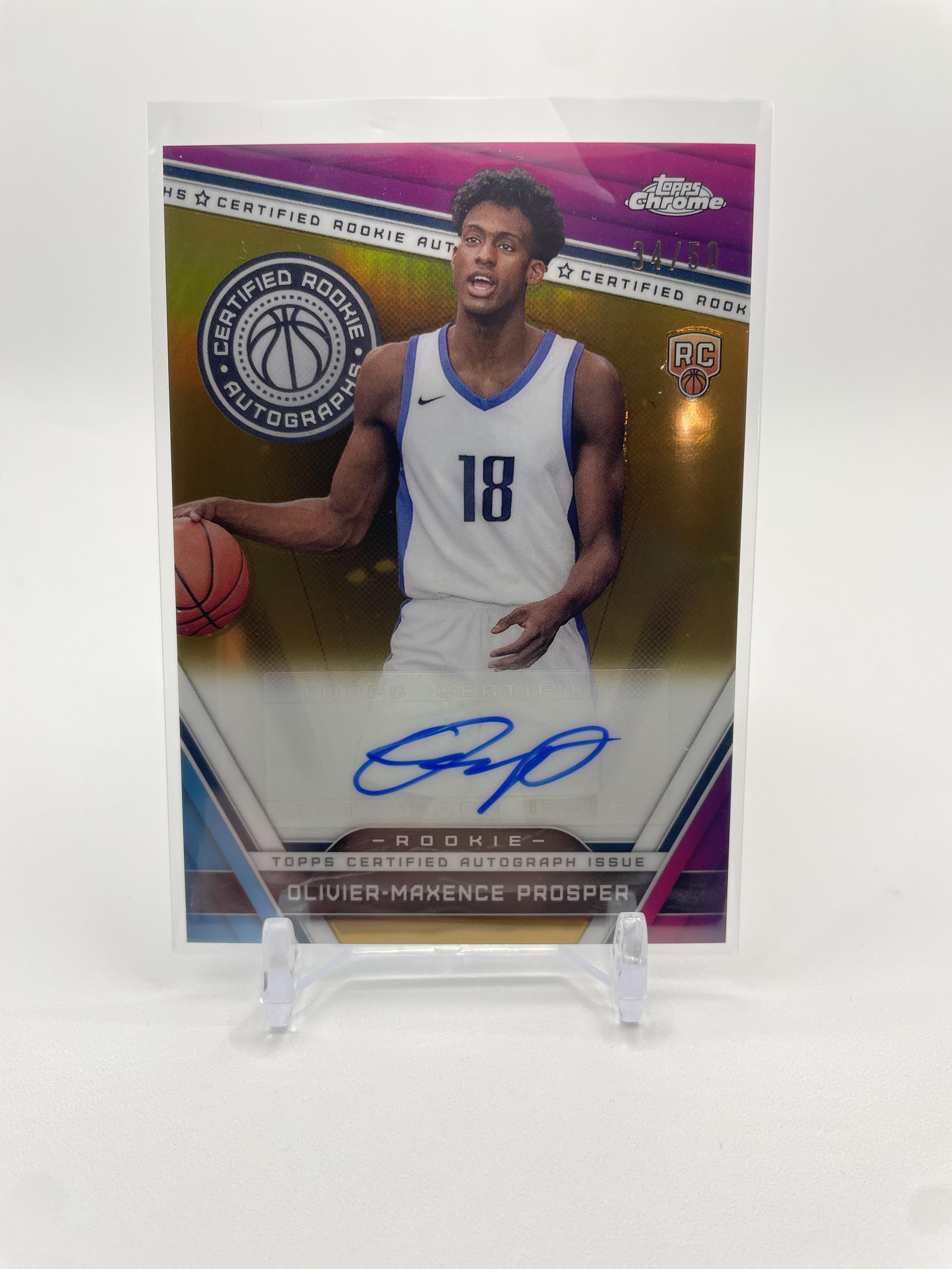 2023-24 Topps Chrome Olivier-Maxence Prosper Gold Refractor Rookie Auto /50