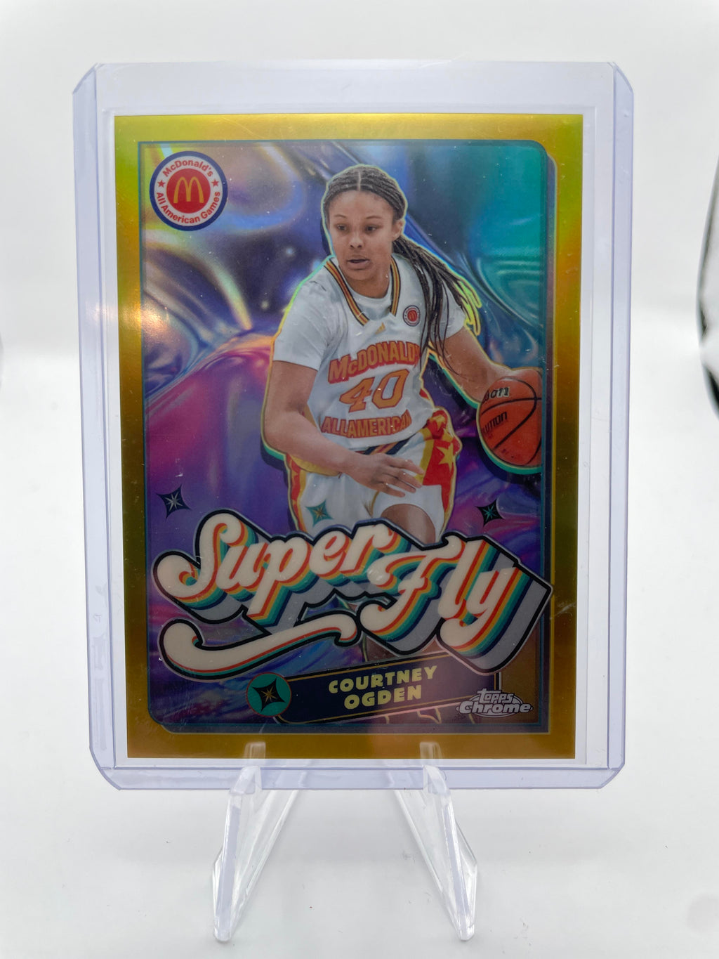 2023-24 Topps McDonald's Chrome Courtney Ogden Superfly Gold Refractor SSP /50
