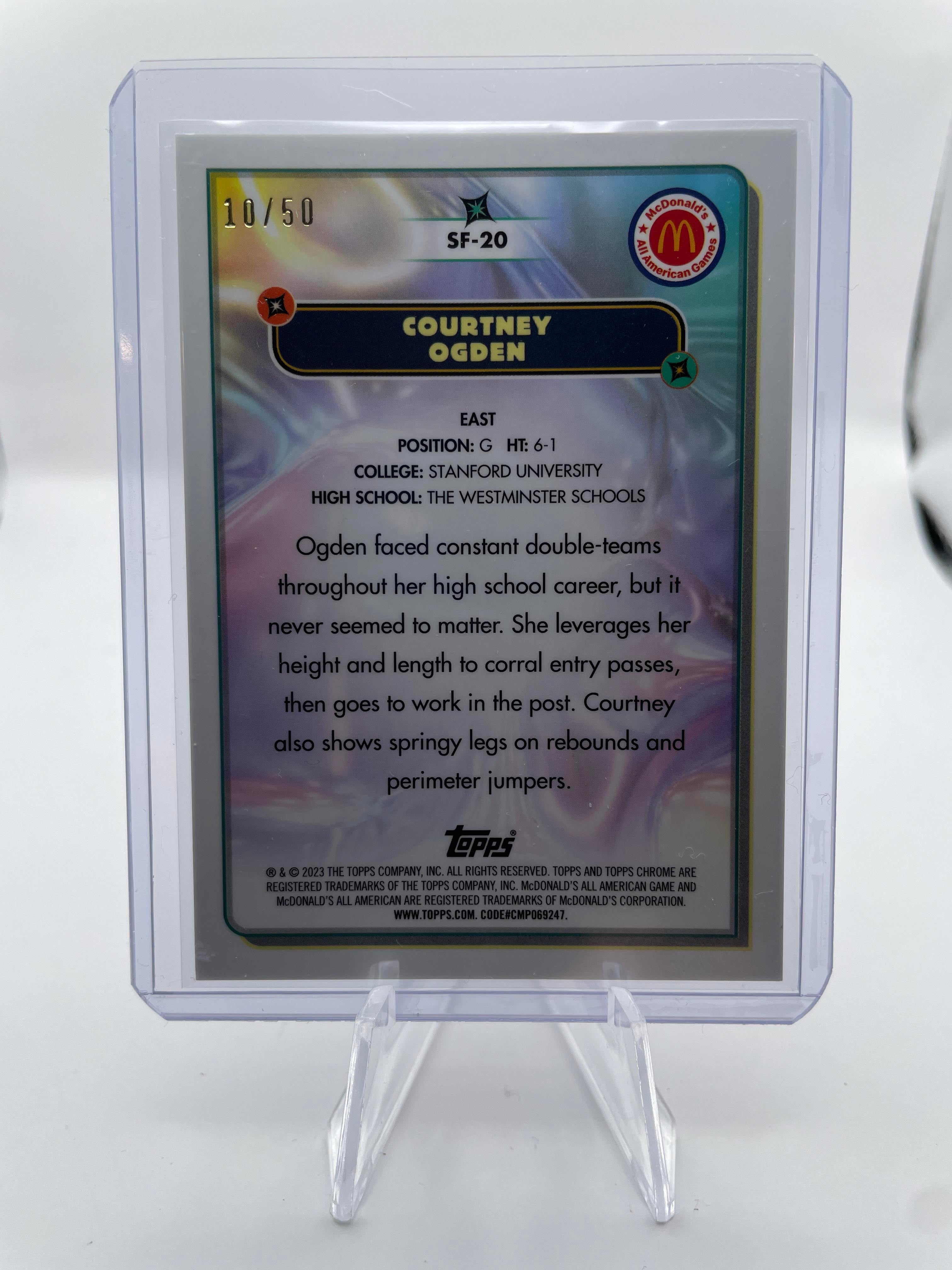 2023-24 Topps McDonald's Chrome Courtney Ogden Superfly Gold Refractor SSP /50