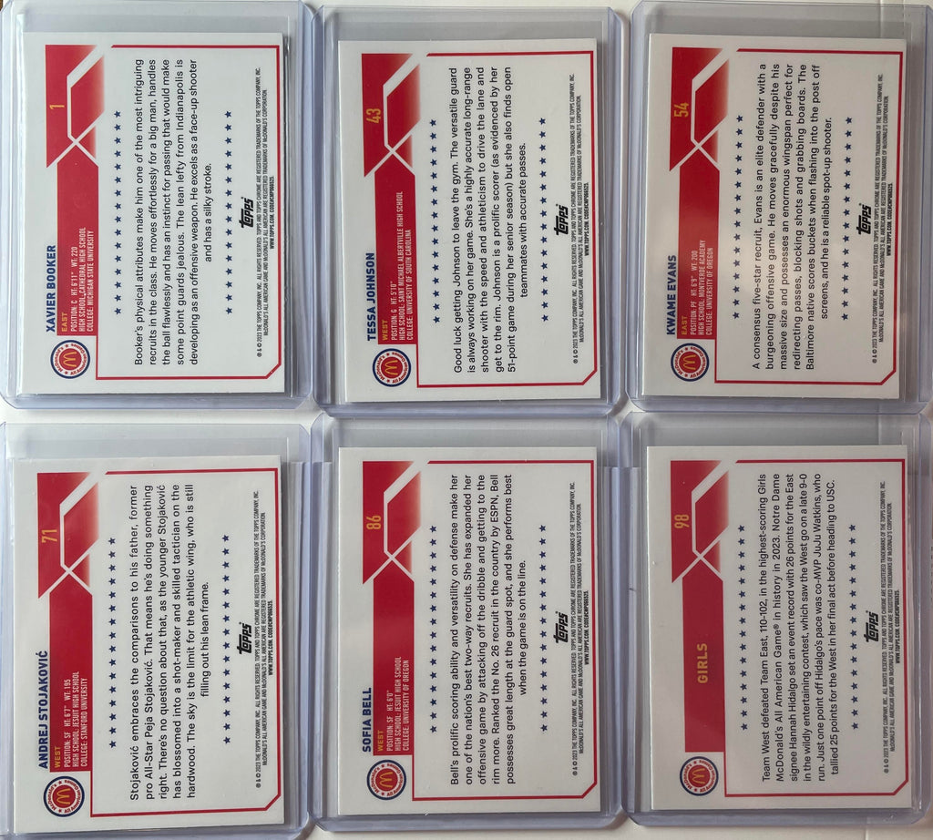 2023-24 Topps McDonald's Chrome DJ Wagner Isaiah Collier ++ SP Error Set (x6)