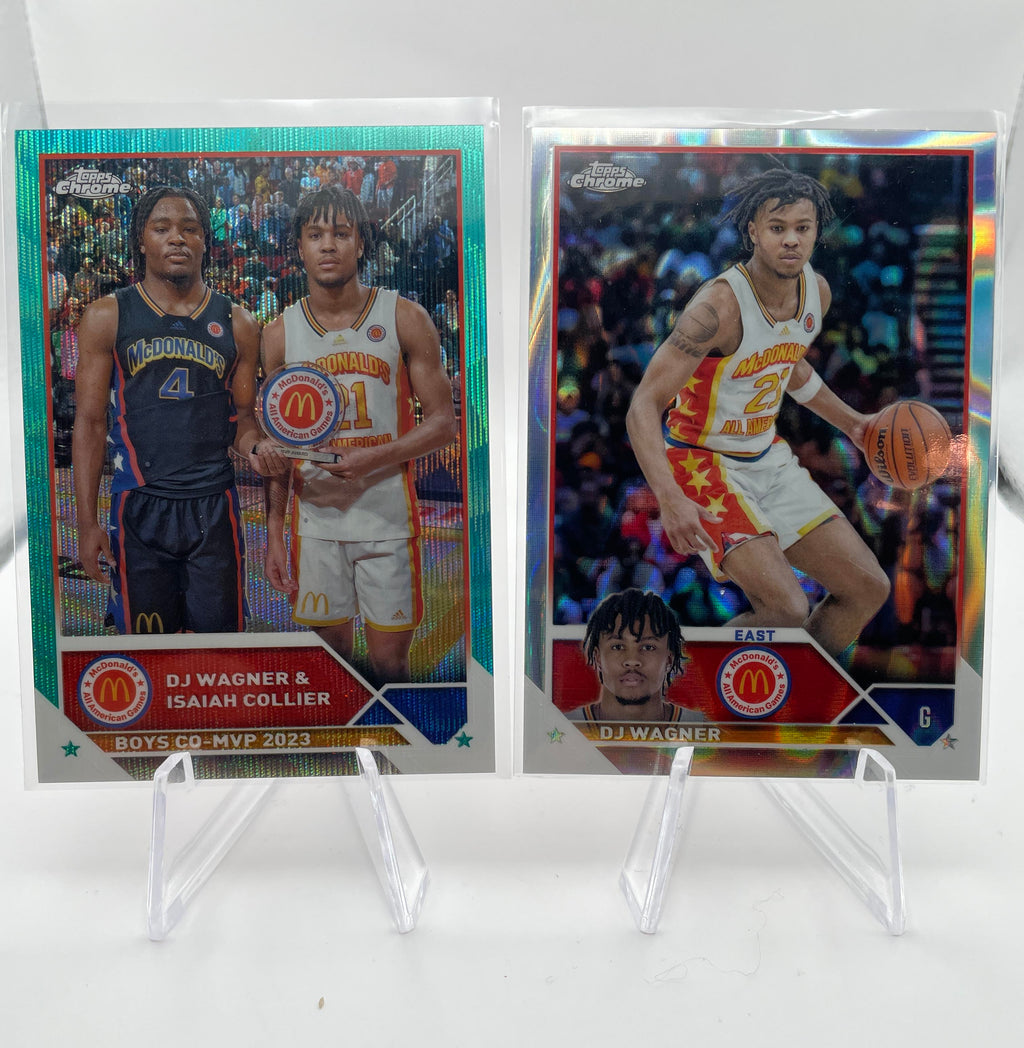 2023-24 Topps McDonald's Chrome DJ Wagner Pink /150 + Isaiah Collier Aqua /299