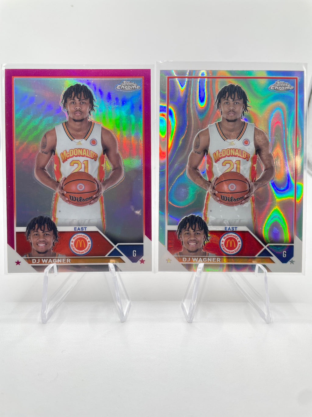 2023-24 Topps McDonald's Chrome DJ Wagner Pink /150 + Isaiah Collier Aqua /299