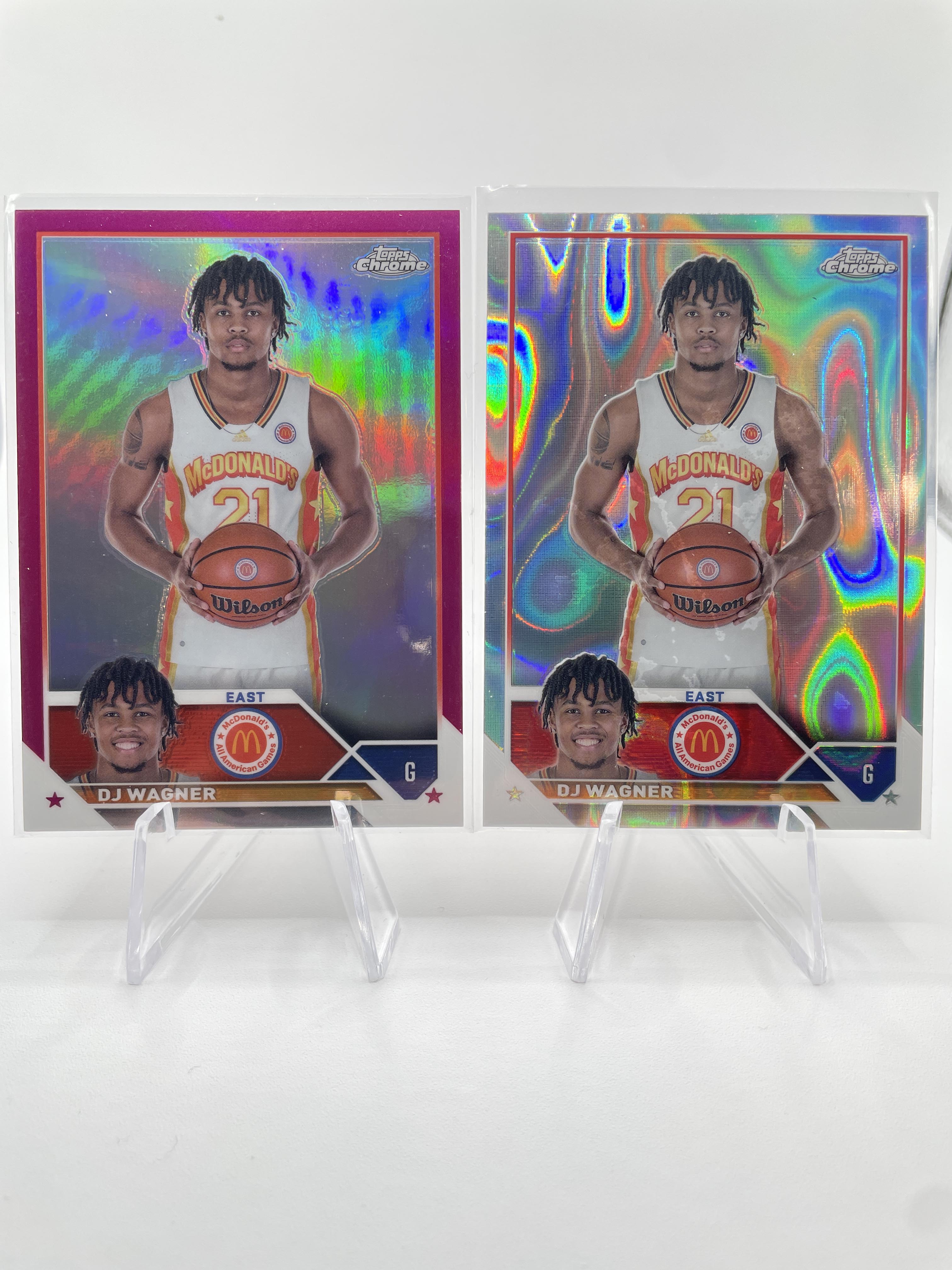 2023-24 Topps McDonald's Chrome DJ Wagner Pink /150 + Isaiah Collier Aqua /299