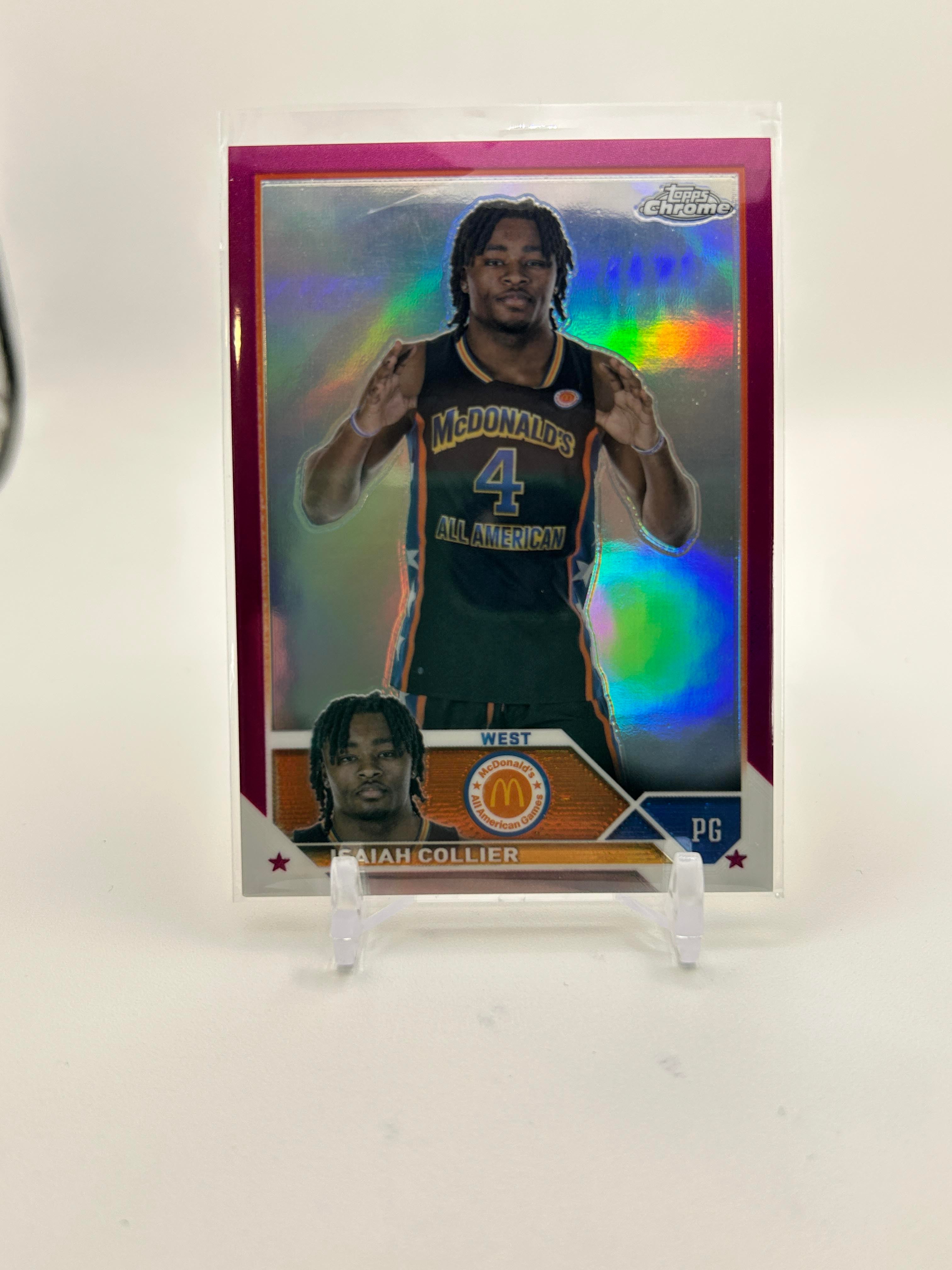 2023-24 Topps McDonald's Chrome Isaiah Collier Pink Refractor Rookie /150