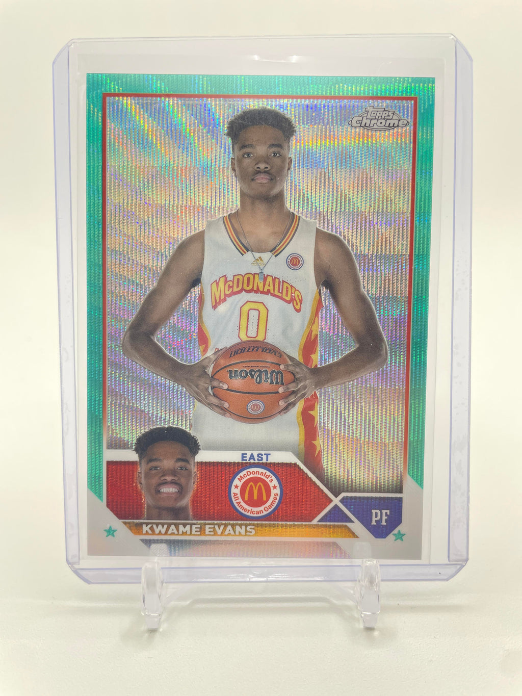 2023-24 Topps McDonald's Chrome Kwame KJ Evans Aqua Refractor /199 #54