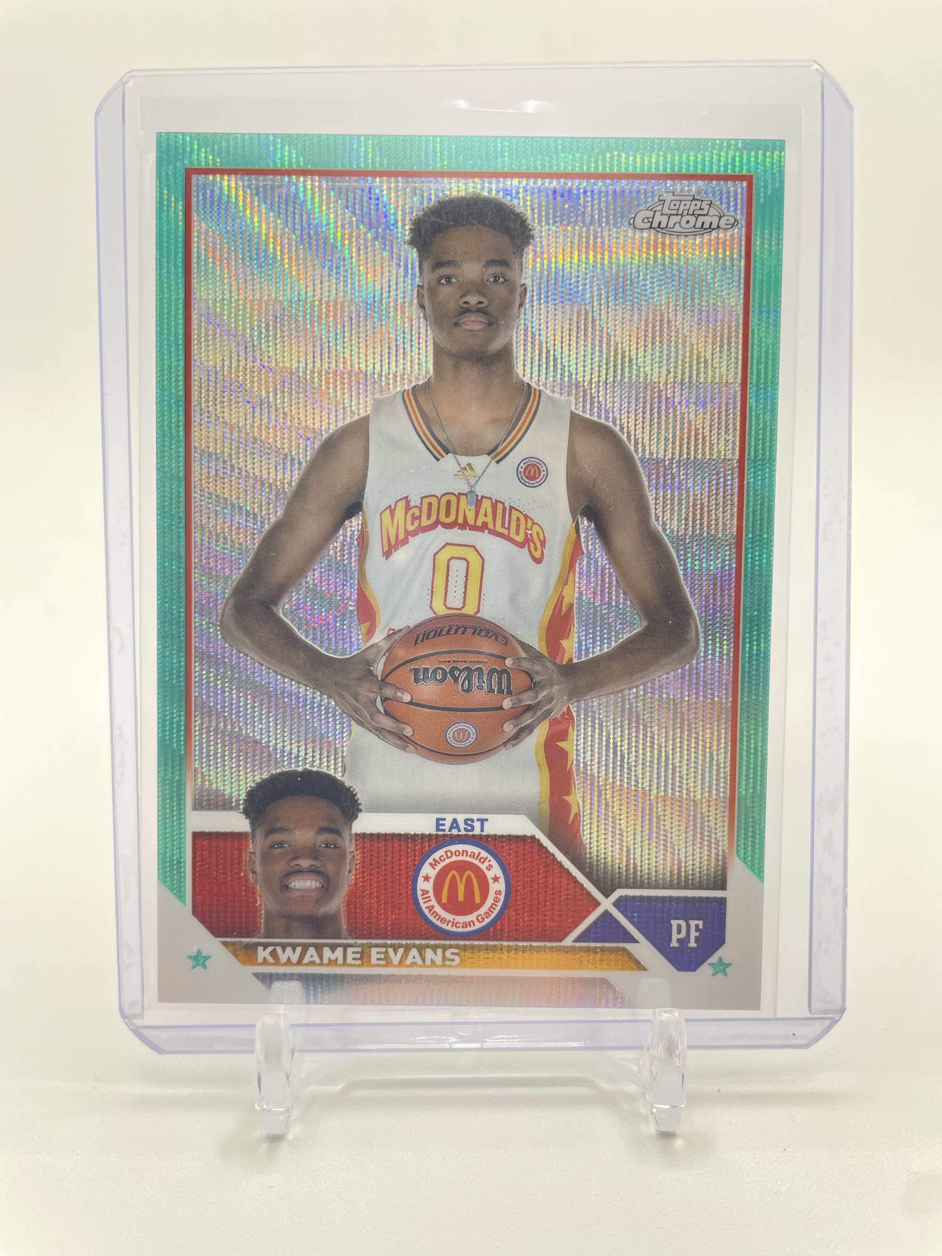 2023-24 Topps McDonald's Chrome Kwame KJ Evans Aqua Refractor /199 #54