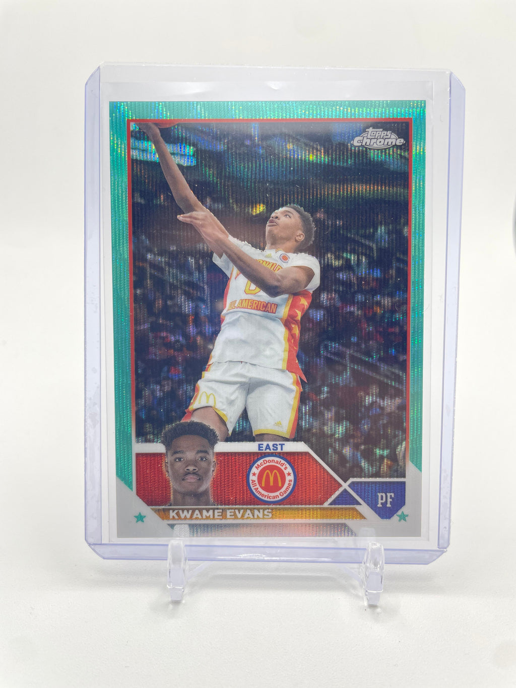 2023-24 Topps McDonald's Chrome Kwame KJ Evans Aqua Refractor /199 #6