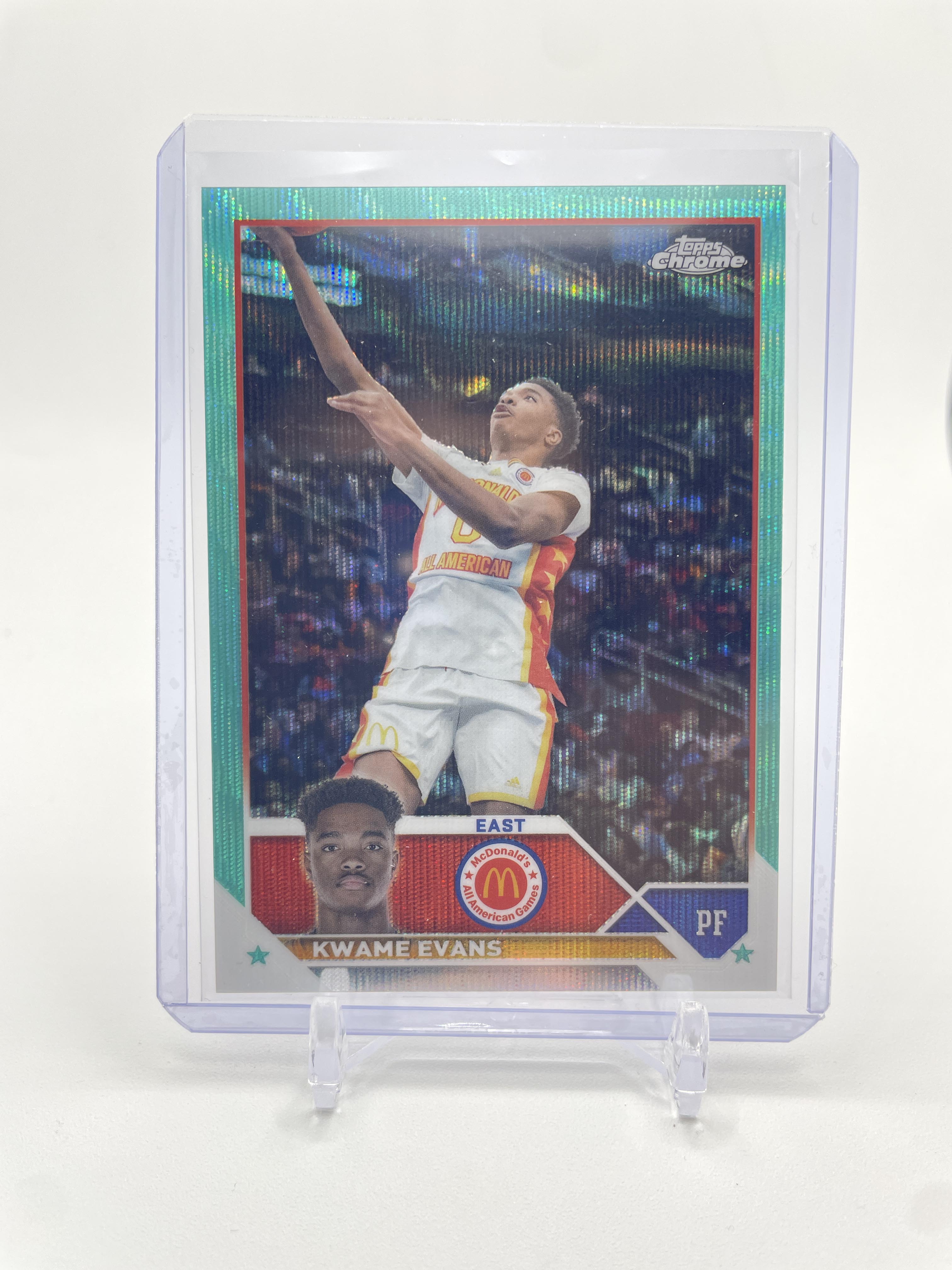 2023-24 Topps McDonald's Chrome Kwame KJ Evans Aqua Refractor /199 #6