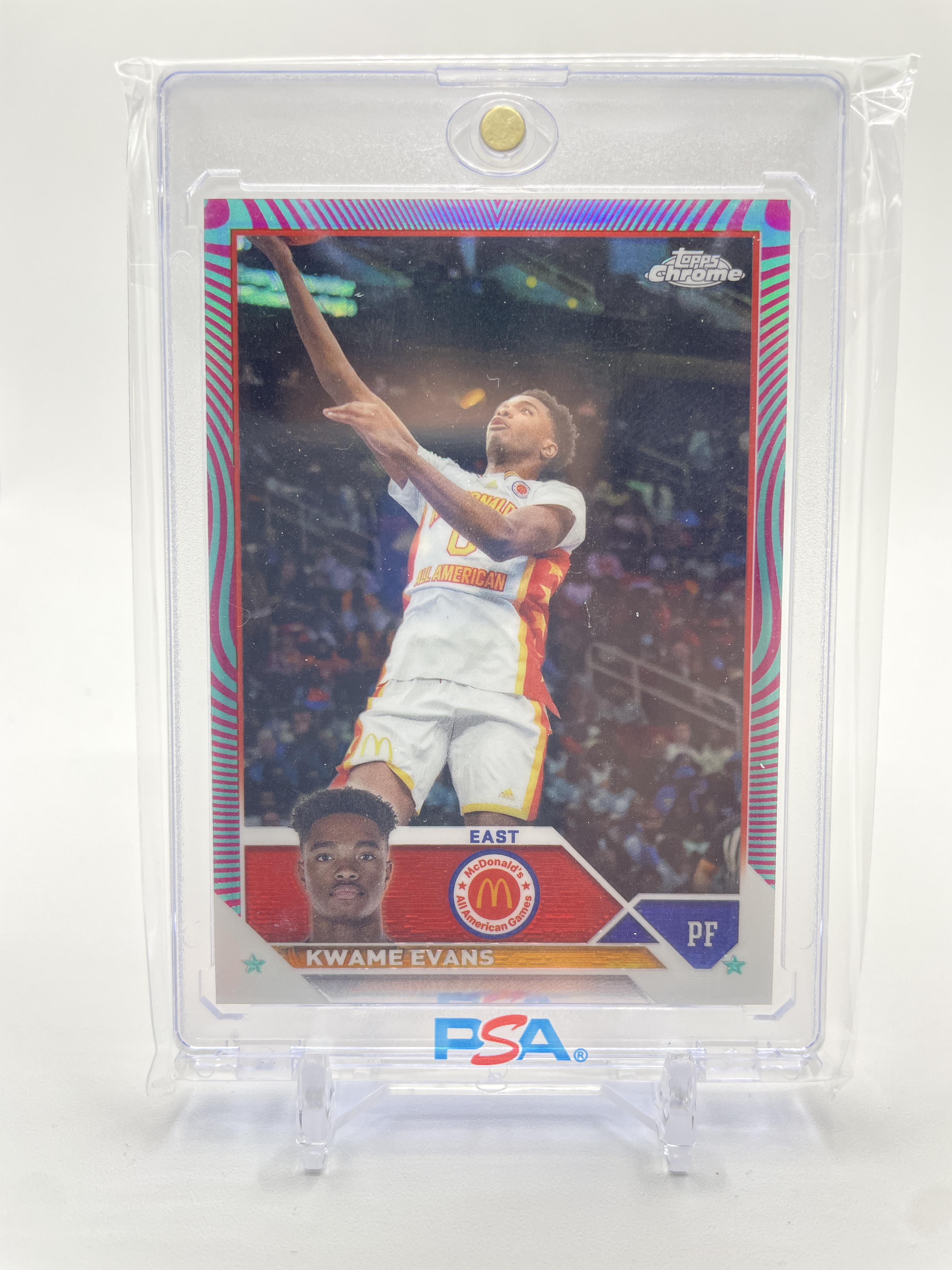 2023-24 Topps McDonald's Chrome Kwame KJ Evans Aqua Swirl Refractor /175 #6