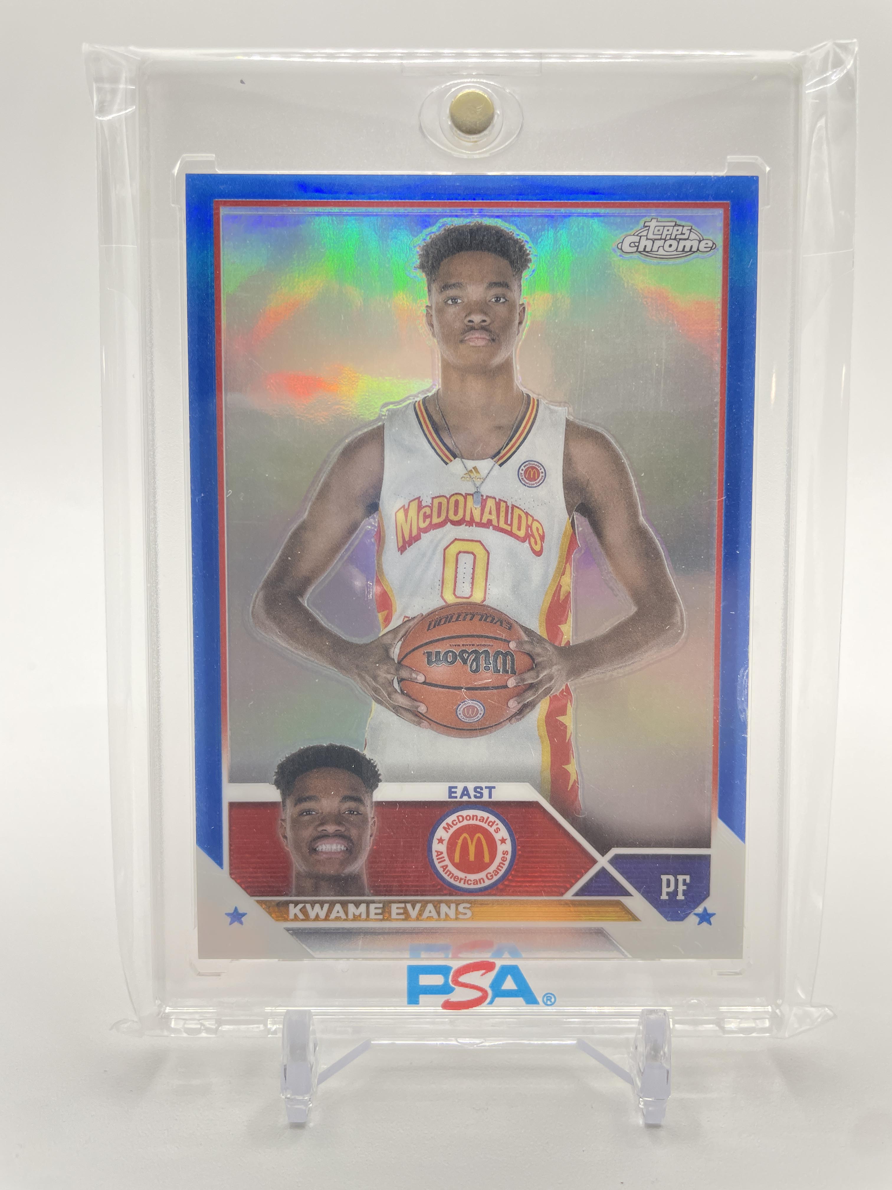 2023-24 Topps McDonald's Chrome Kwame KJ Evans Blue Refractor /99 #54