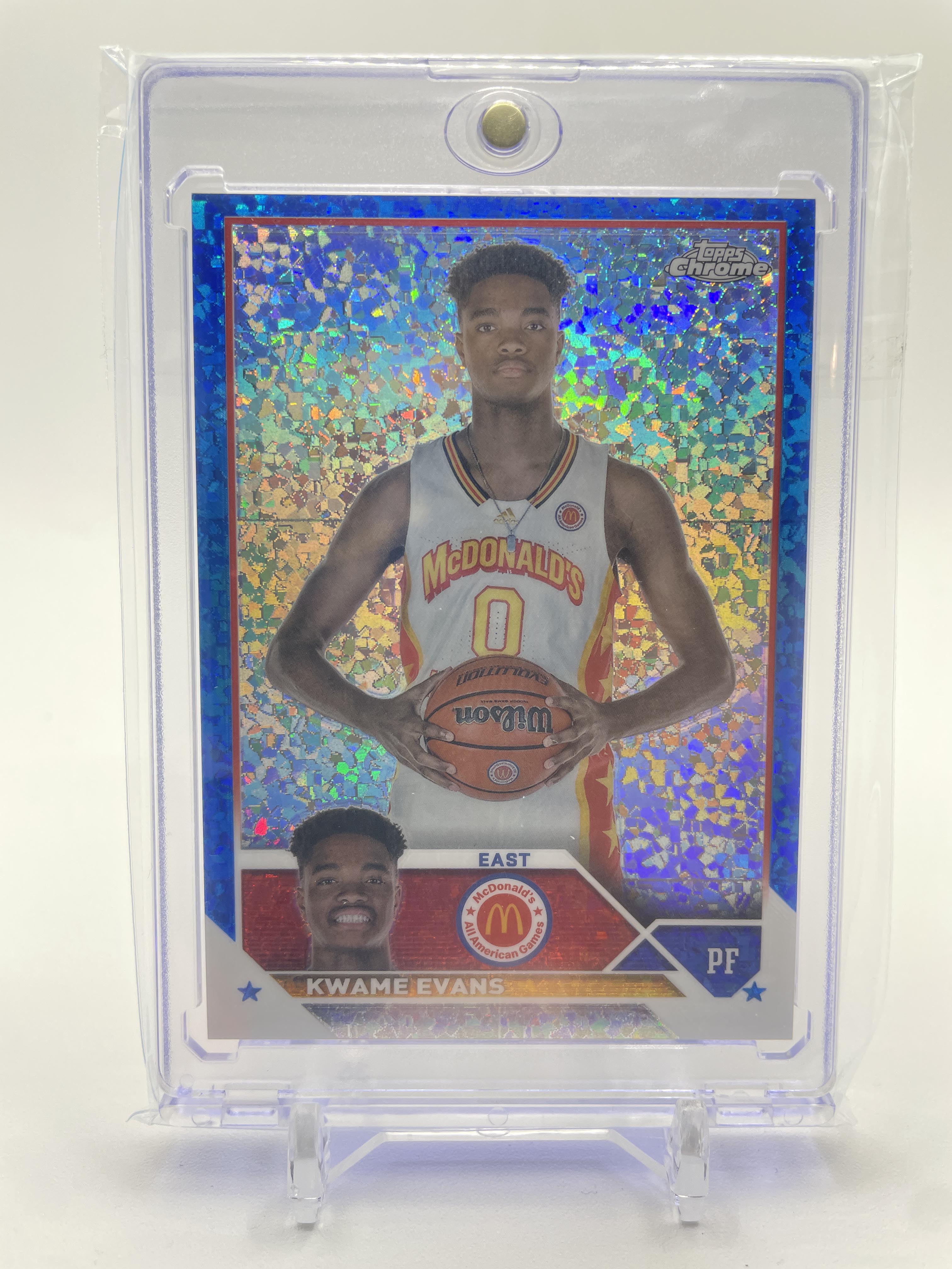 2023-24 Topps McDonald's Chrome Kwame KJ Evans Blue Refractor /99 #54