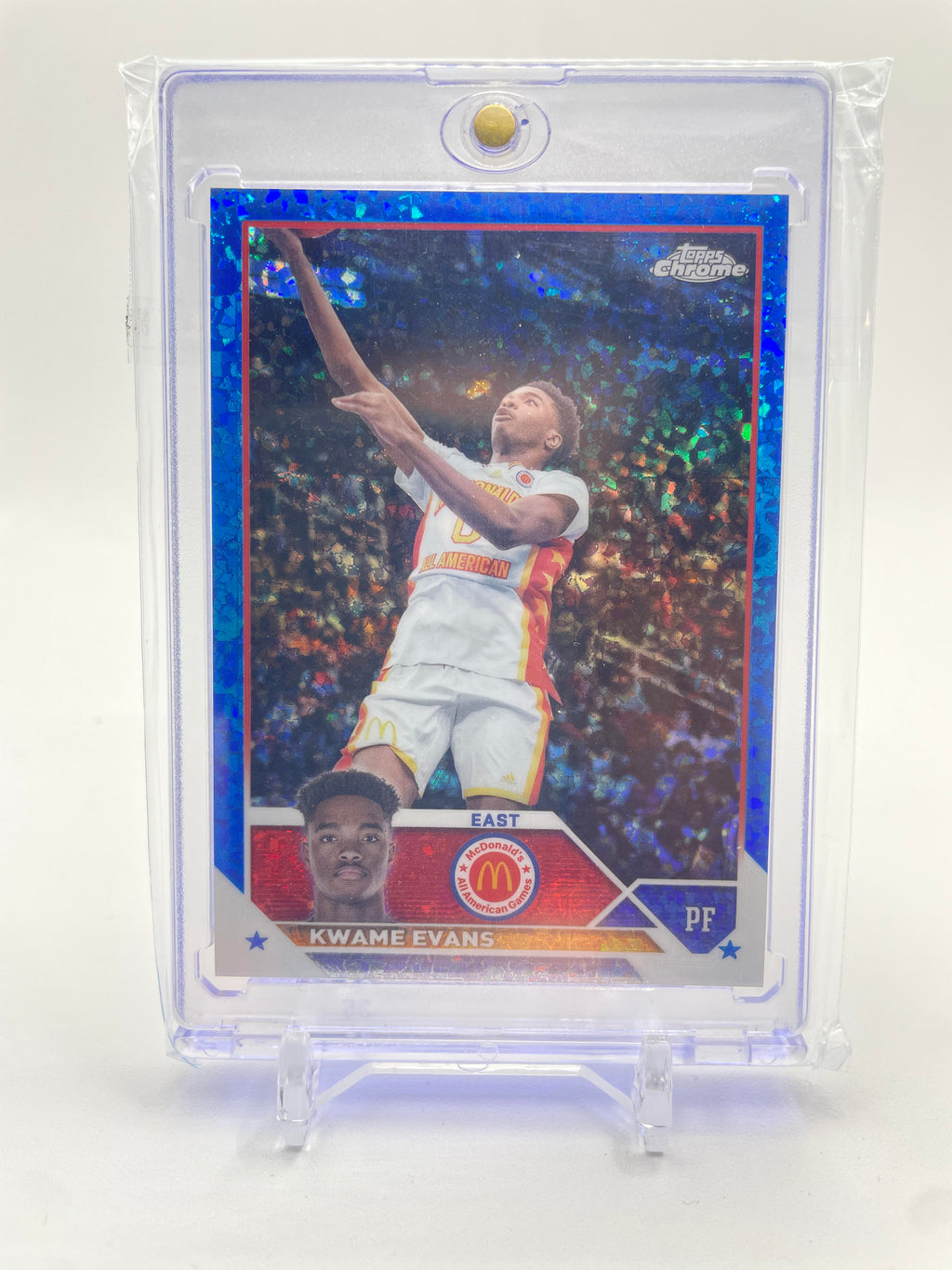 2023-24 Topps McDonald's Chrome Kwame KJ Evans Blue Refractor /99 #6