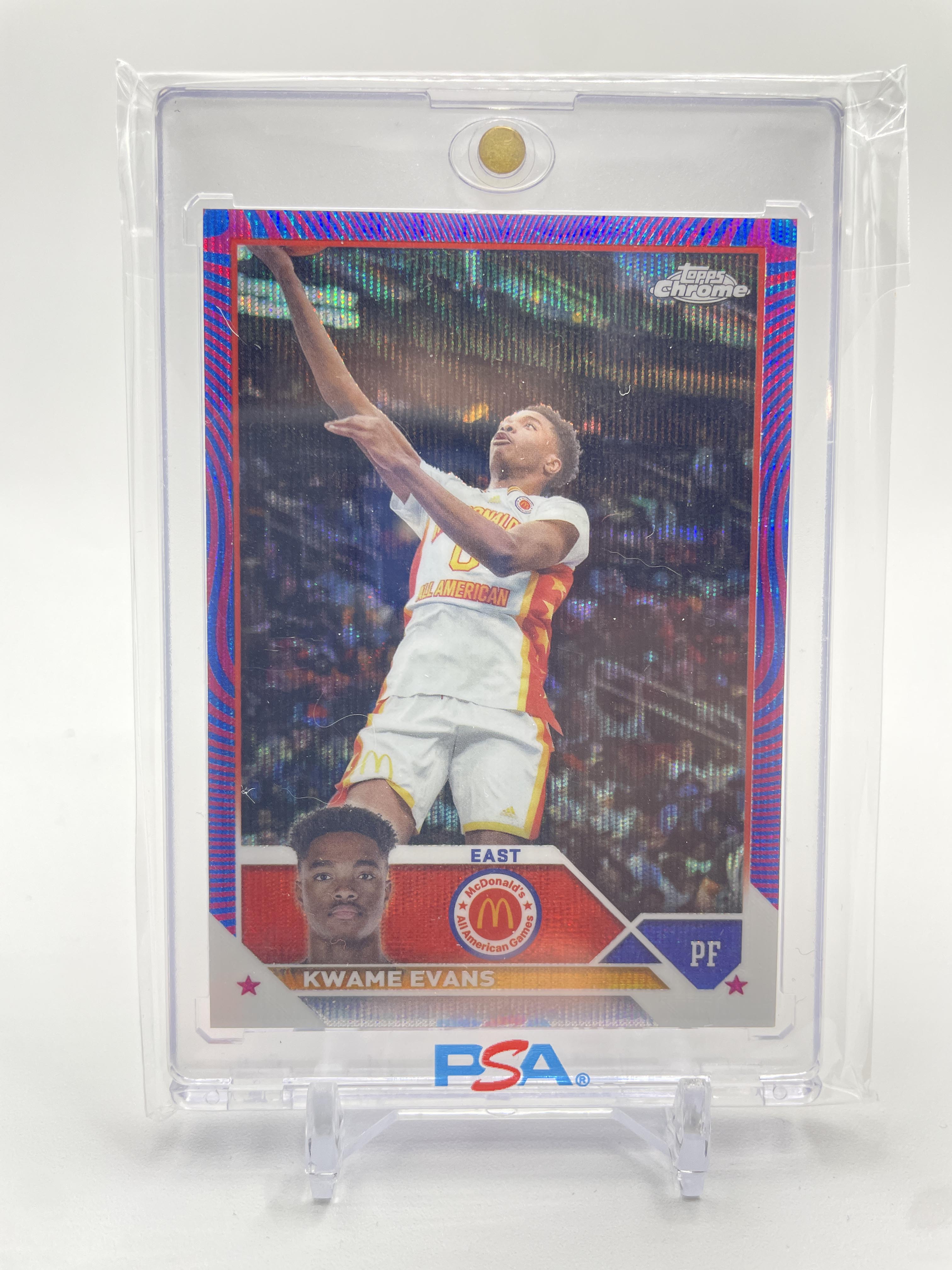 2023-24 Topps McDonald's Chrome Kwame KJ Evans Fuchsia Swirl Refractor /125 #6