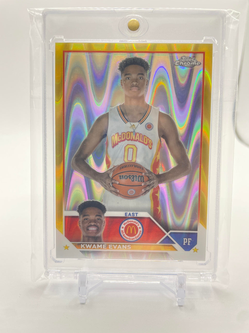 2023-24 Topps McDonald's Chrome Kwame KJ Evans Gold Wave Refractor /50 #54