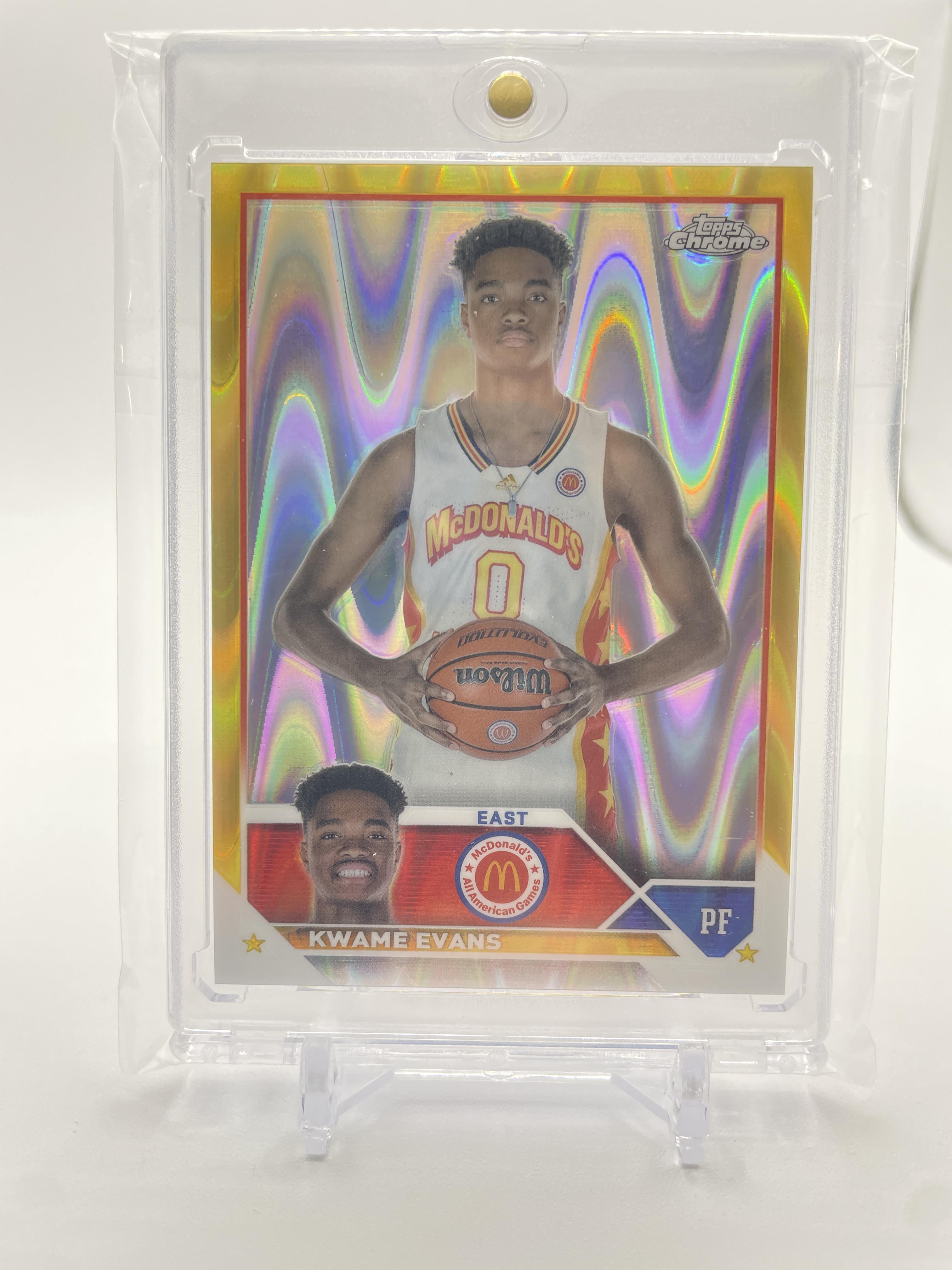 2023-24 Topps McDonald's Chrome Kwame KJ Evans Gold Wave Refractor /50 #54
