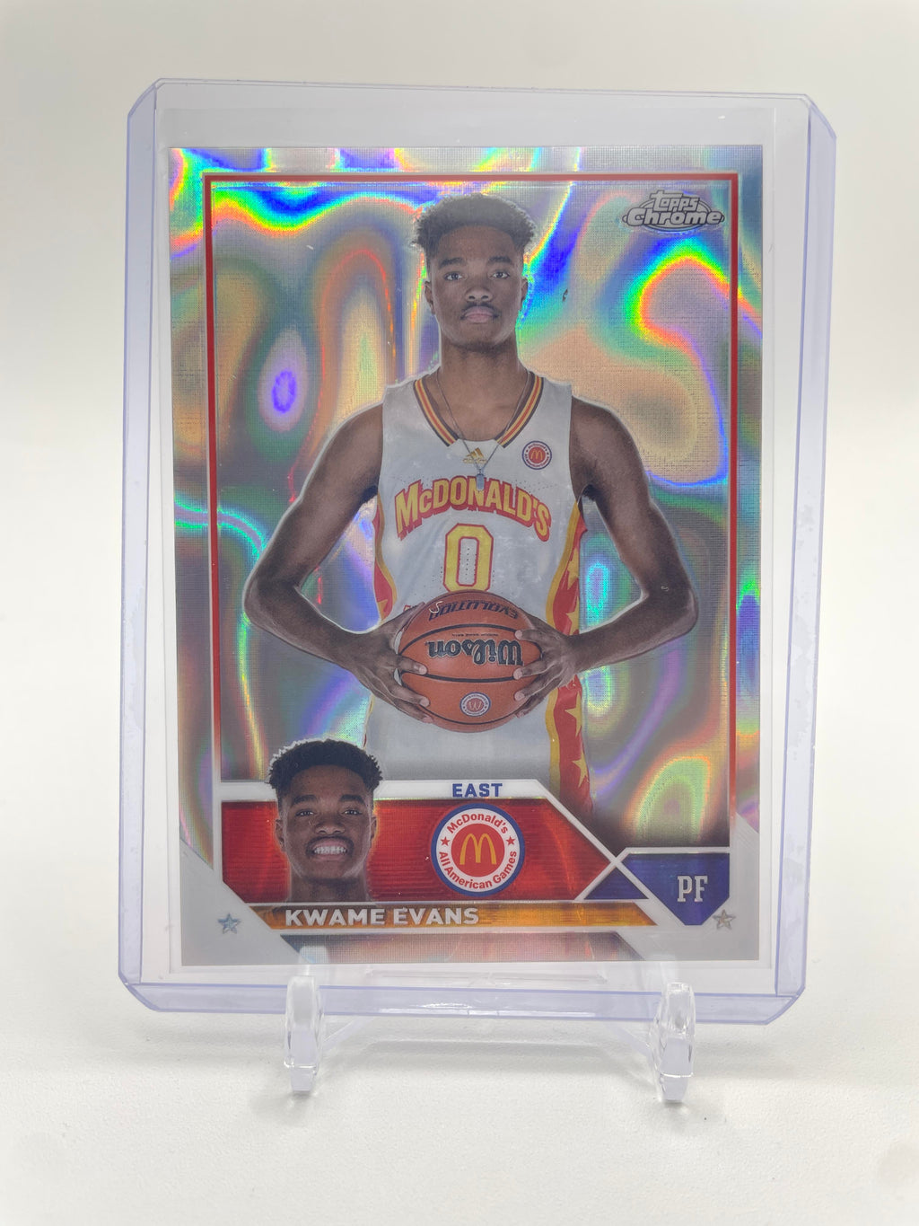2023-24 Topps McDonald's Chrome Kwame KJ Evans Lava Wave Refractor /299 #54