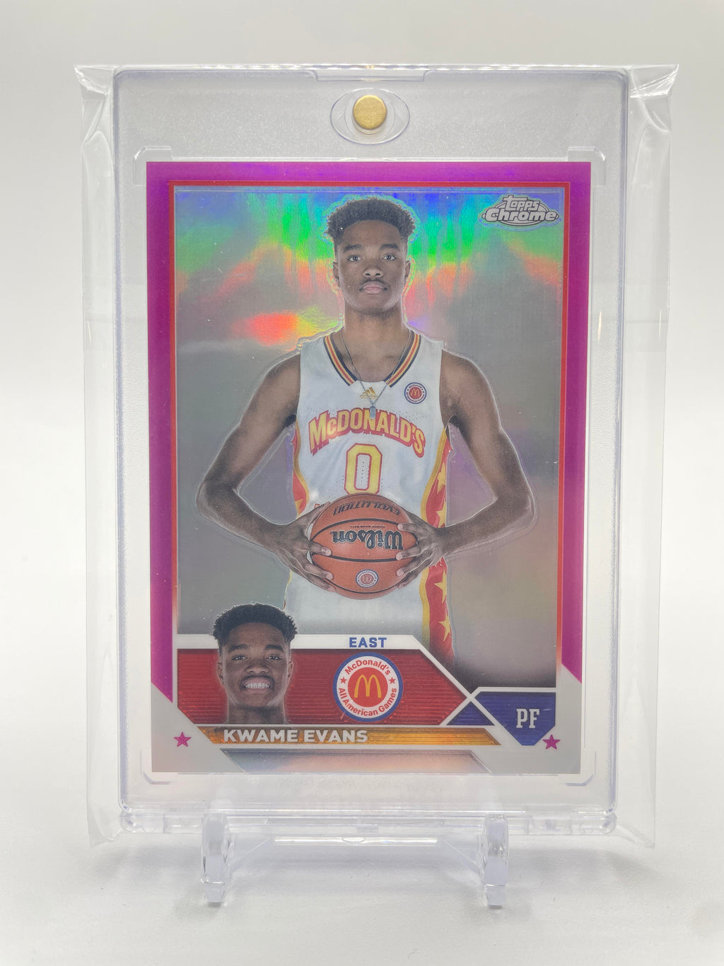 2023-24 Topps McDonald's Chrome Kwame KJ Evans Pink Refractor /150 #54