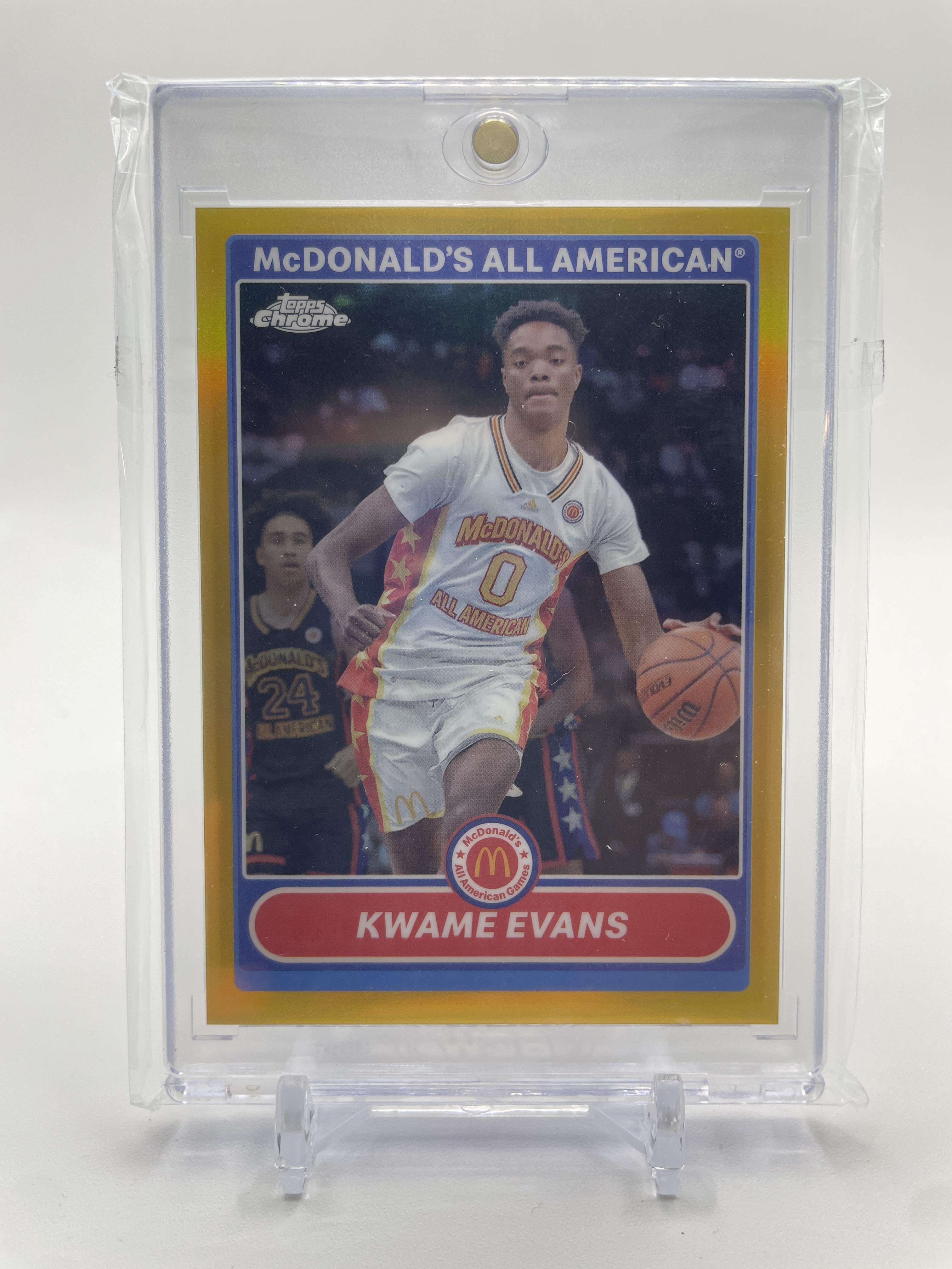 2023-24 Topps McDonald's Chrome Kwame KJ Evans Throwback Gold Refractor /50