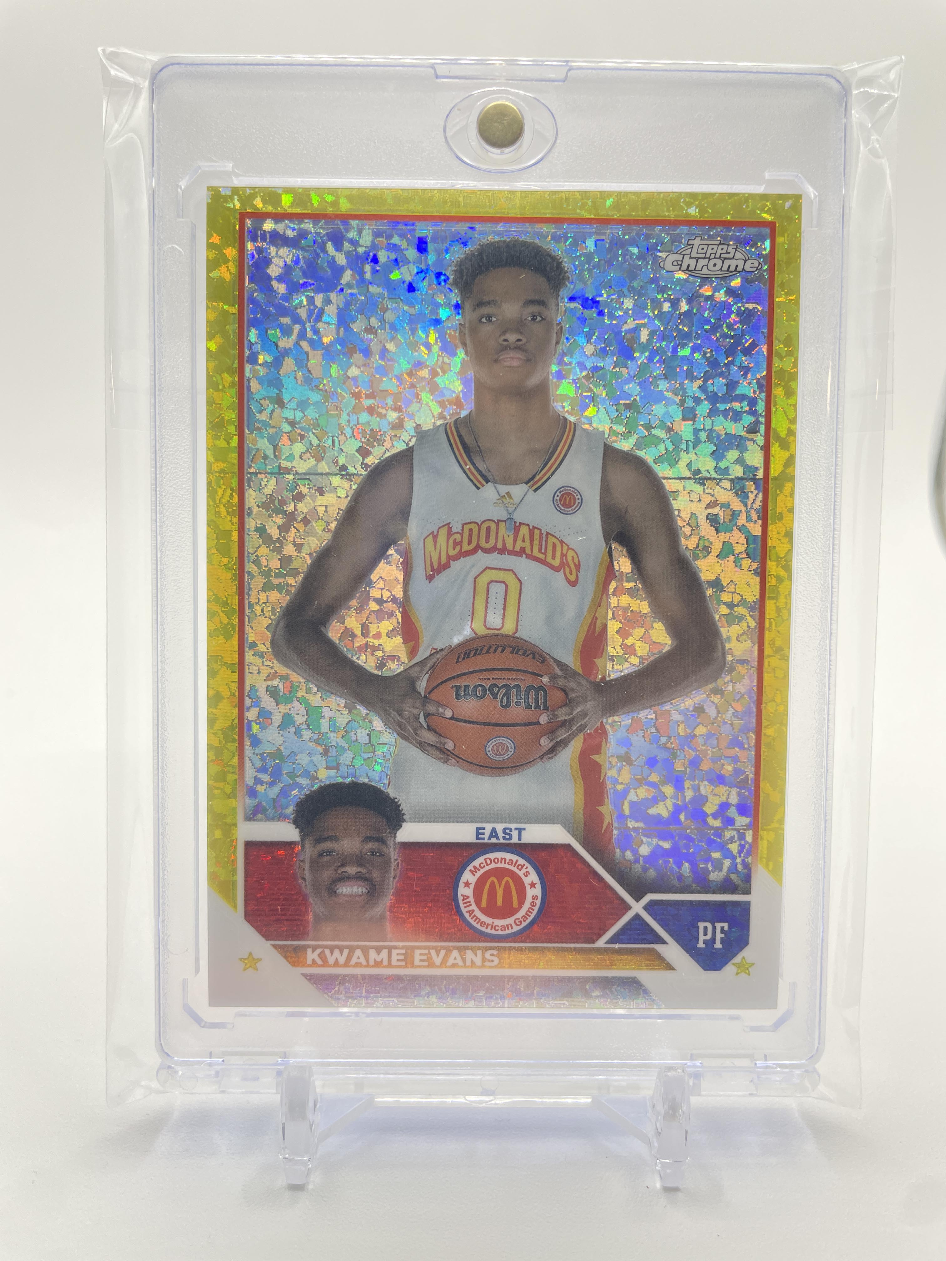 2023-24 Topps McDonald's Chrome Kwame KJ Evans Yellow Diamond Refractor /75 #54