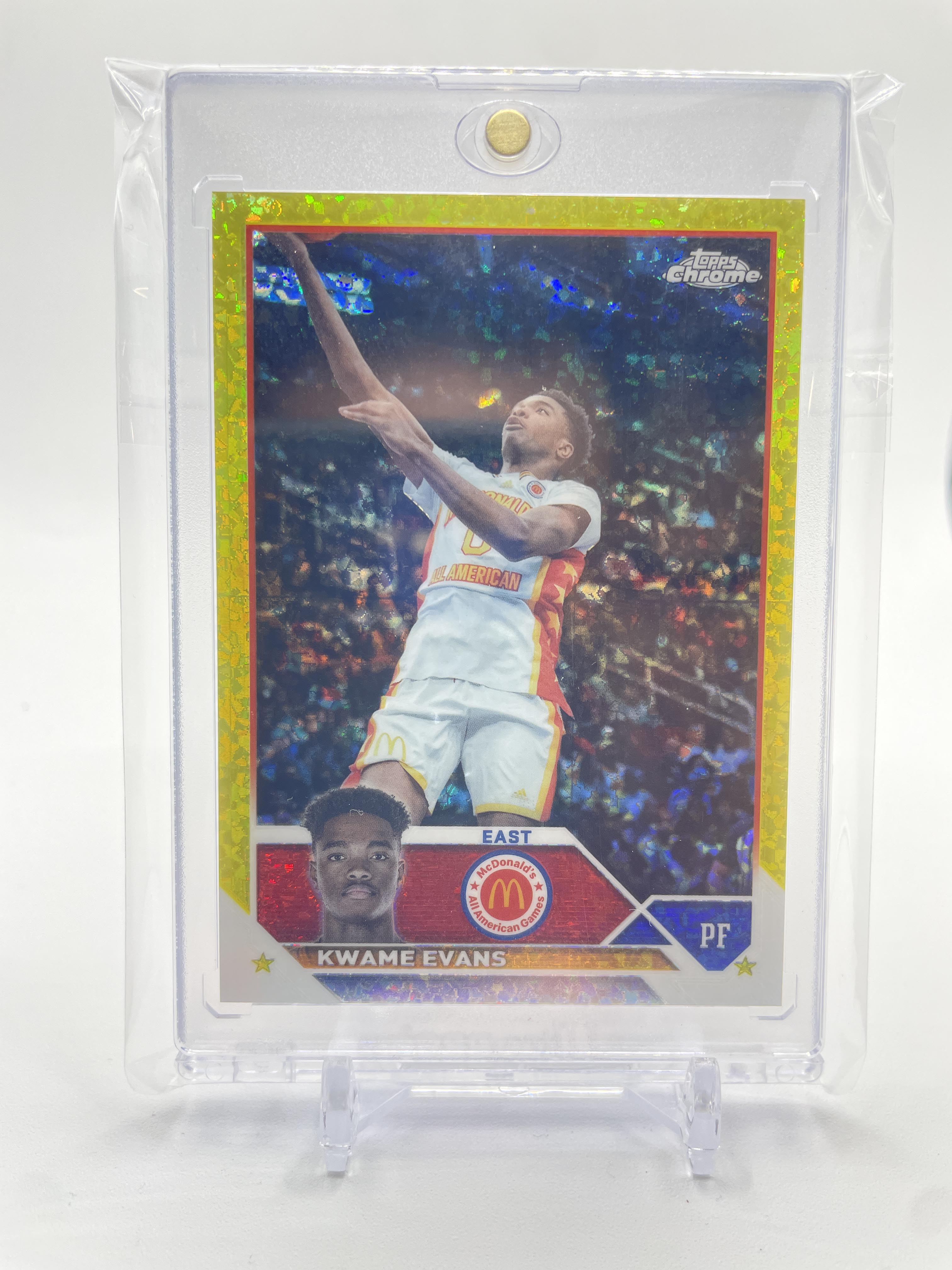 2023-24 Topps McDonald's Chrome Kwame KJ Evans Yellow Diamond Refractor /75 #6