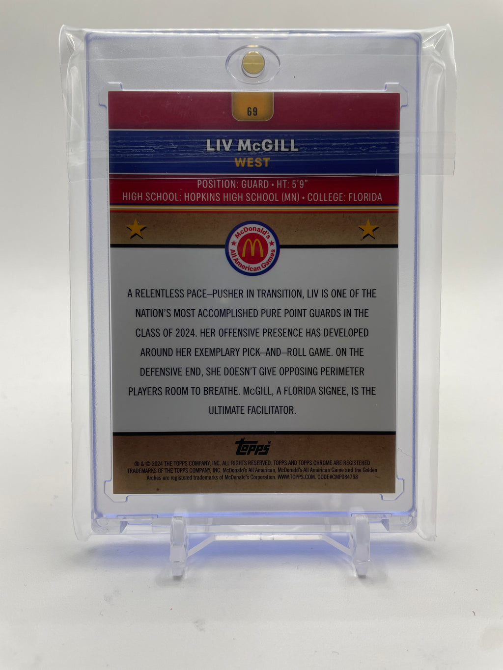2023-24 Topps McDonald's Chrome Liv McGill Gold Refractor /50