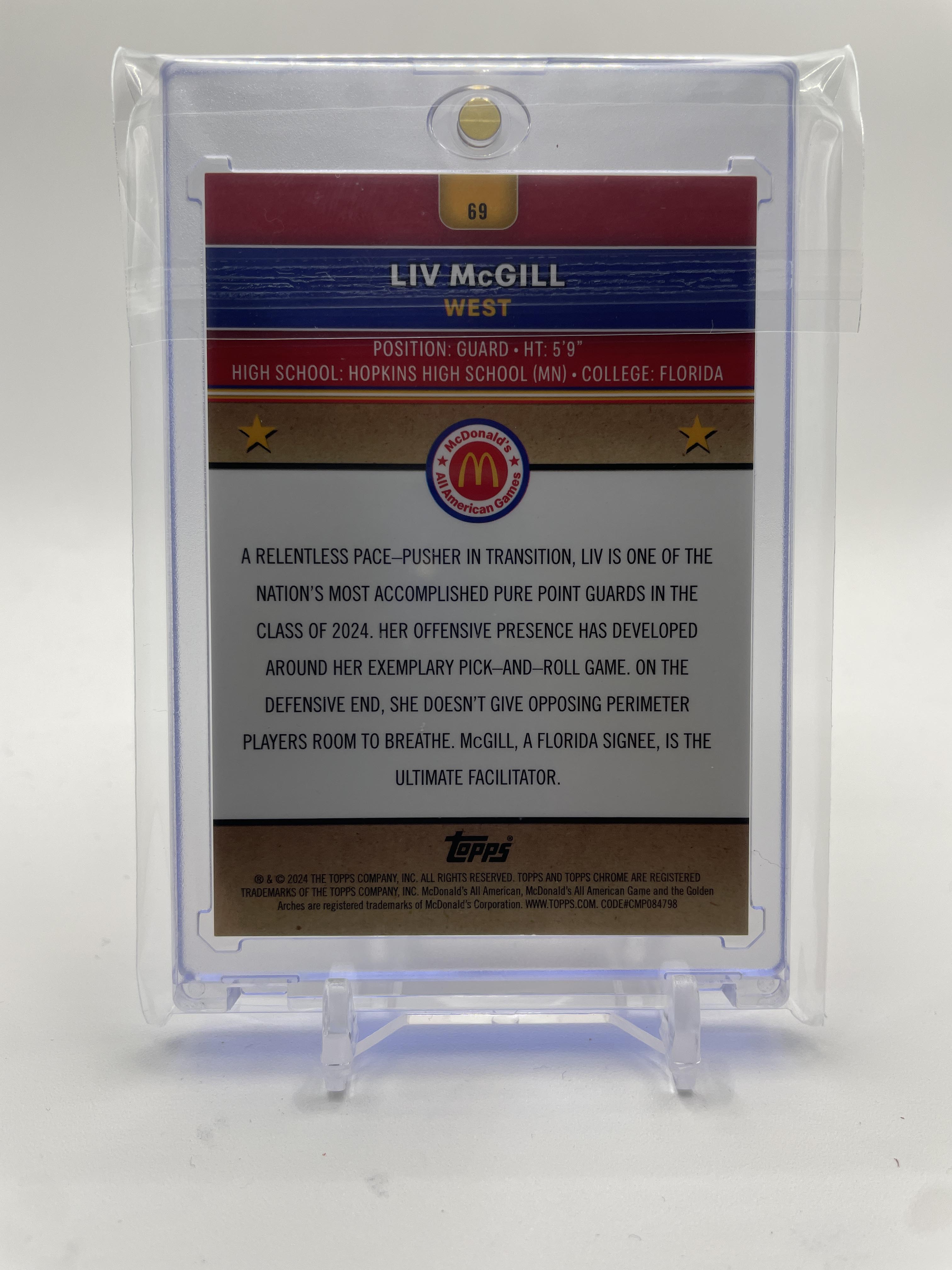2023-24 Topps McDonald's Chrome Liv McGill Gold Refractor /50