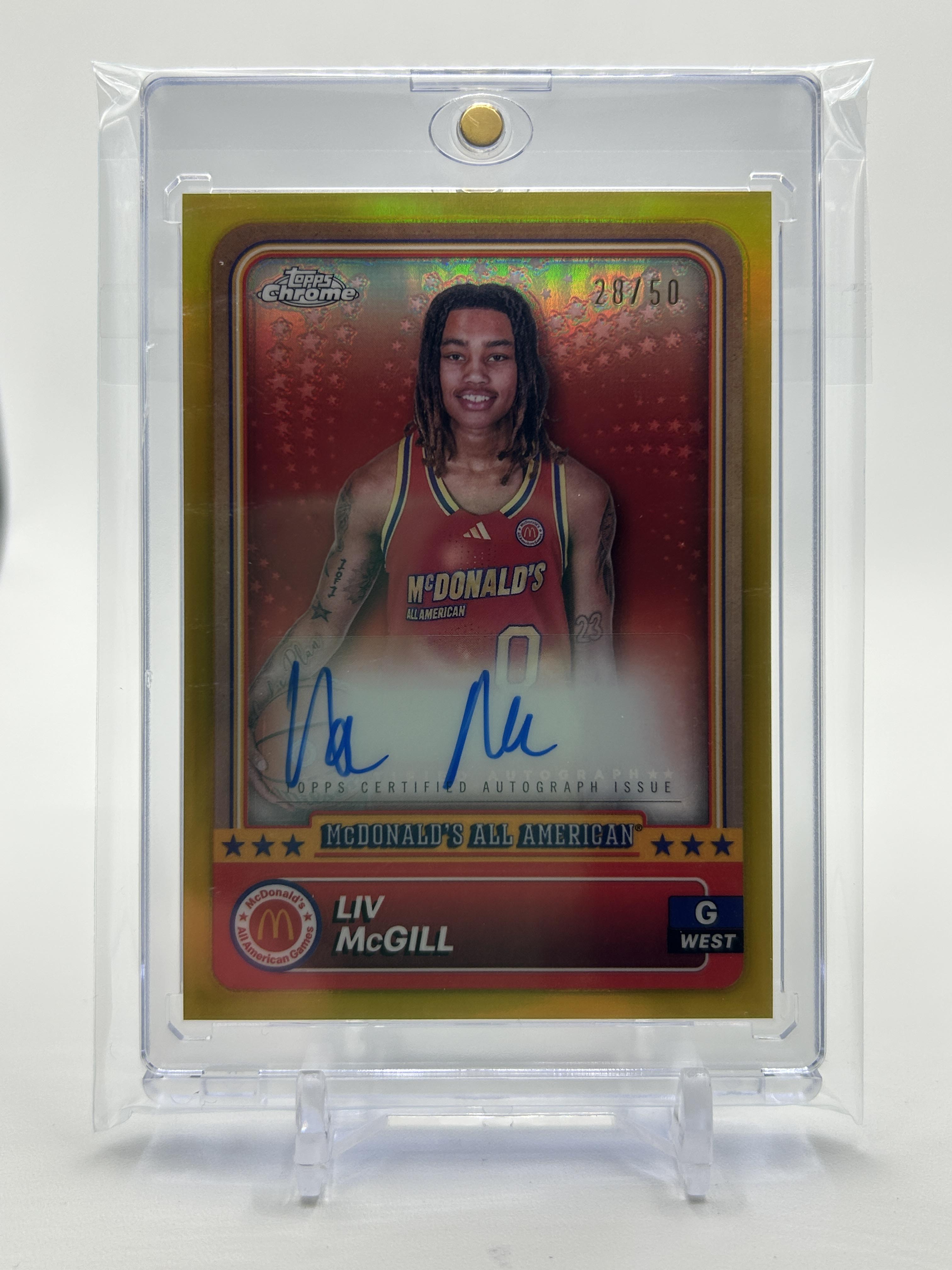 2023-24 Topps McDonald's Chrome Liv McGill Gold Refractor Auto /50