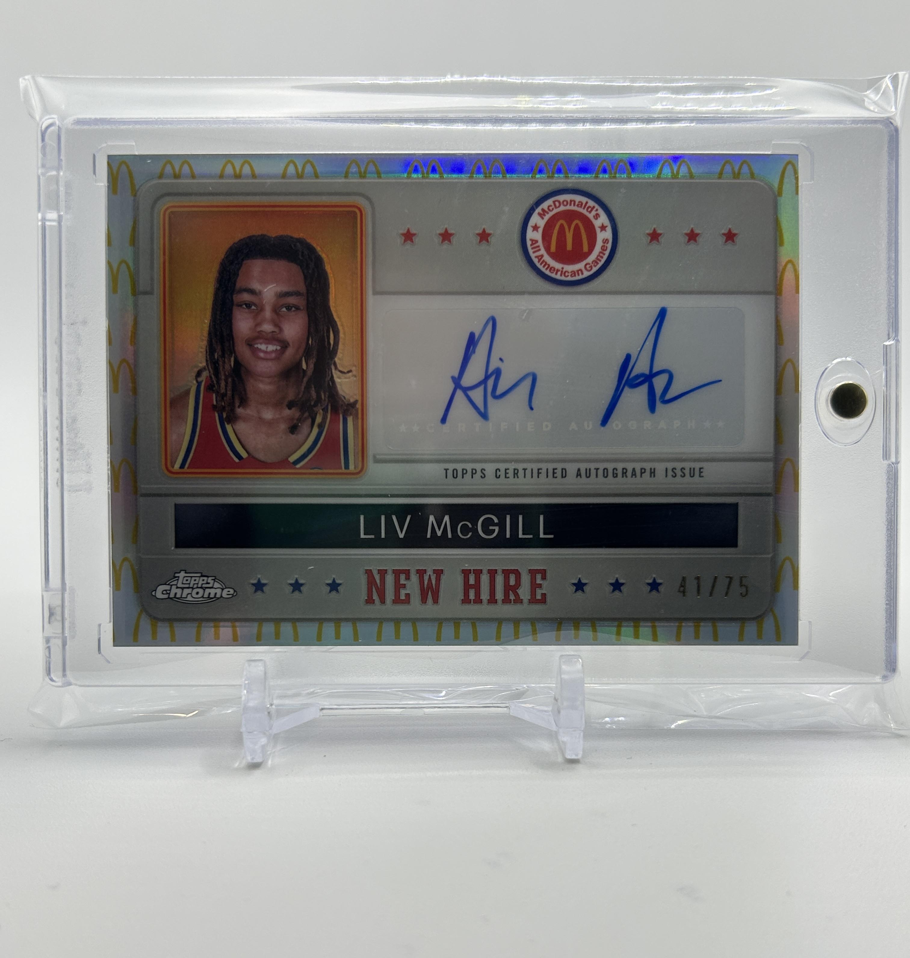 2023-24 Topps McDonald's Chrome Liv McGill New Hire Logo Refractor Auto /75