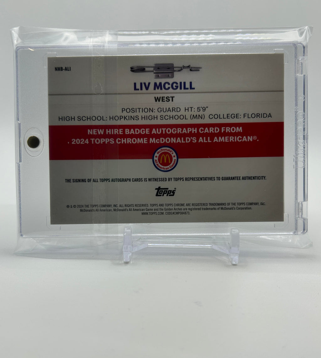 2023-24 Topps McDonald's Chrome Liv McGill New Hire Logo Refractor Auto /75