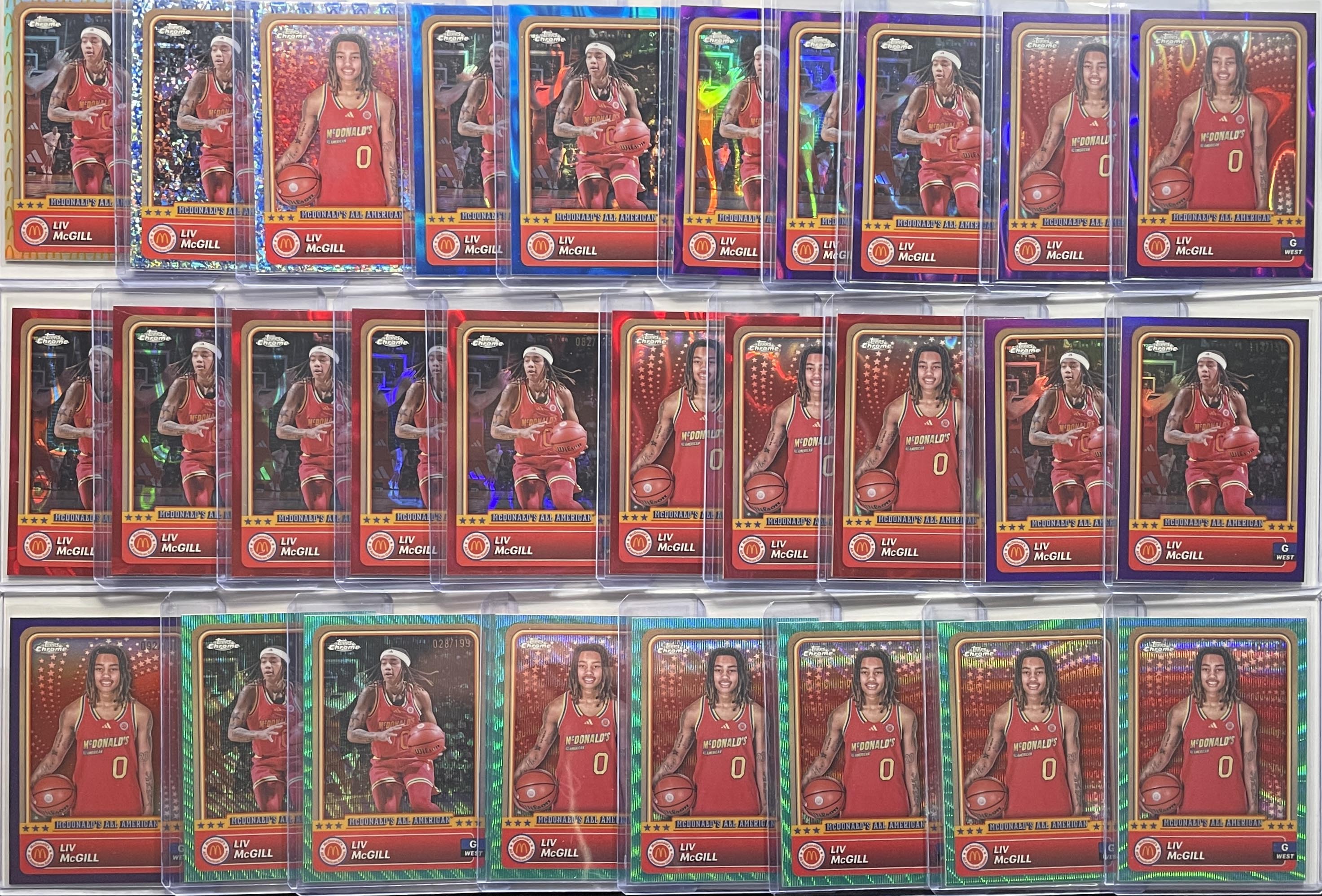 2023-24 Topps McDonald's Chrome Liv McGill Purple /99 Red /125 Blue /75 Set (28)