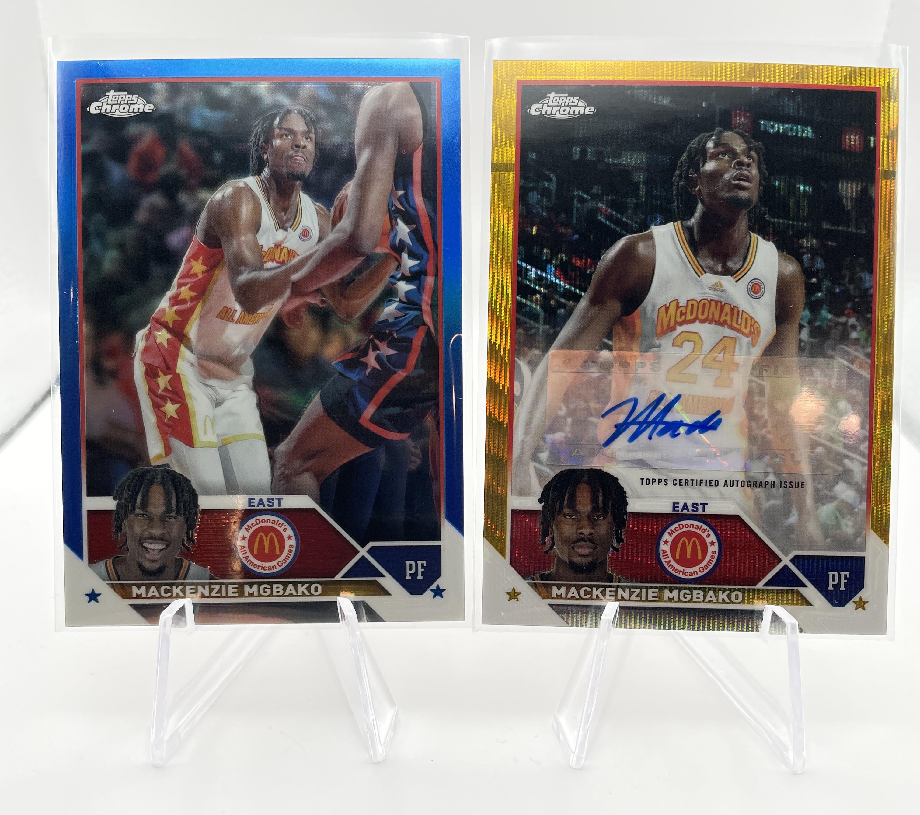 2023-24 Topps McDonald's Chrome Mackenzie Mgbako Gold Auto /50 + Blue /99