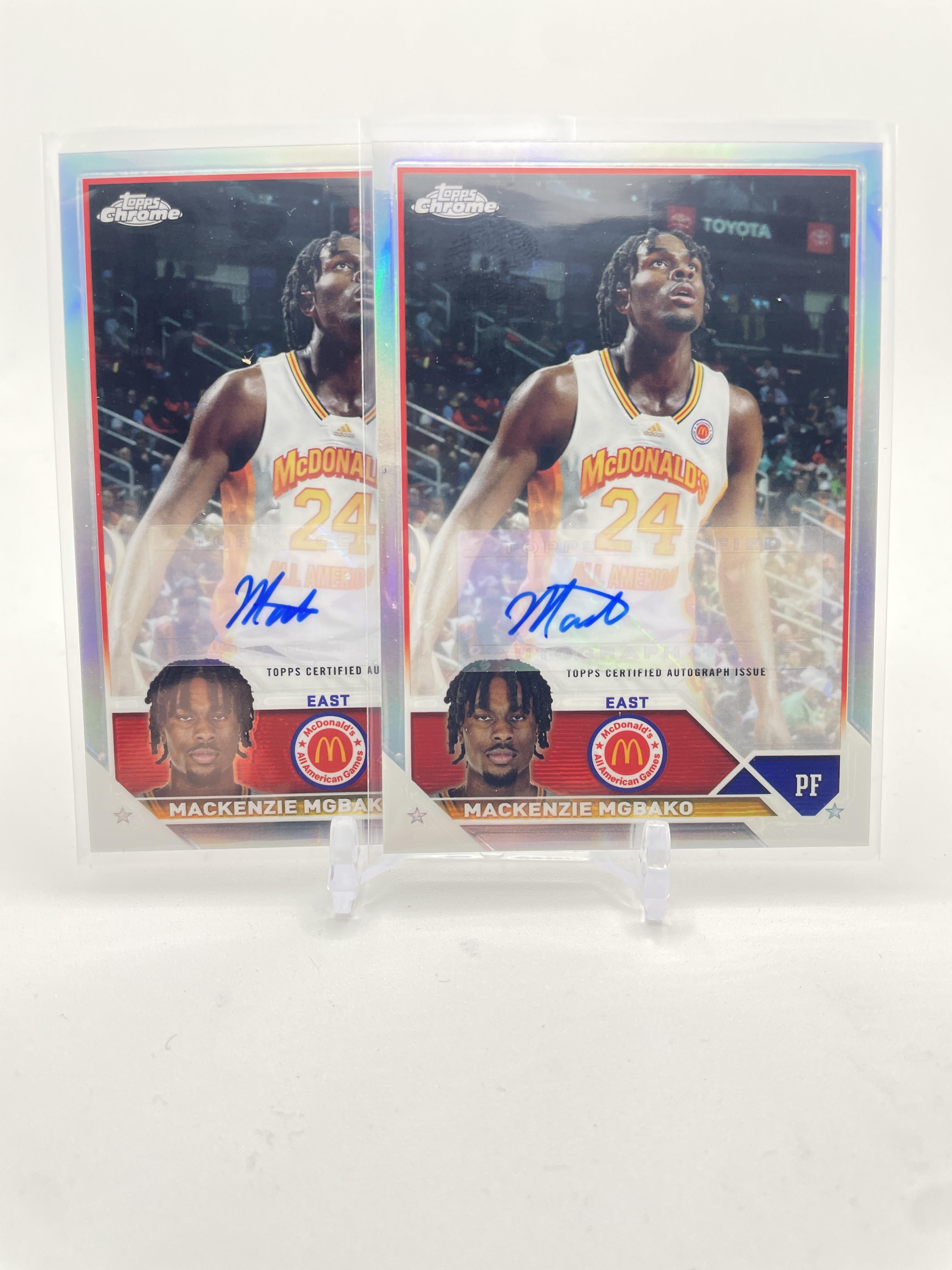 2023-24 Topps McDonald's Chrome Mackenzie Mgbako Rookie Refractor Auto Set (x2)