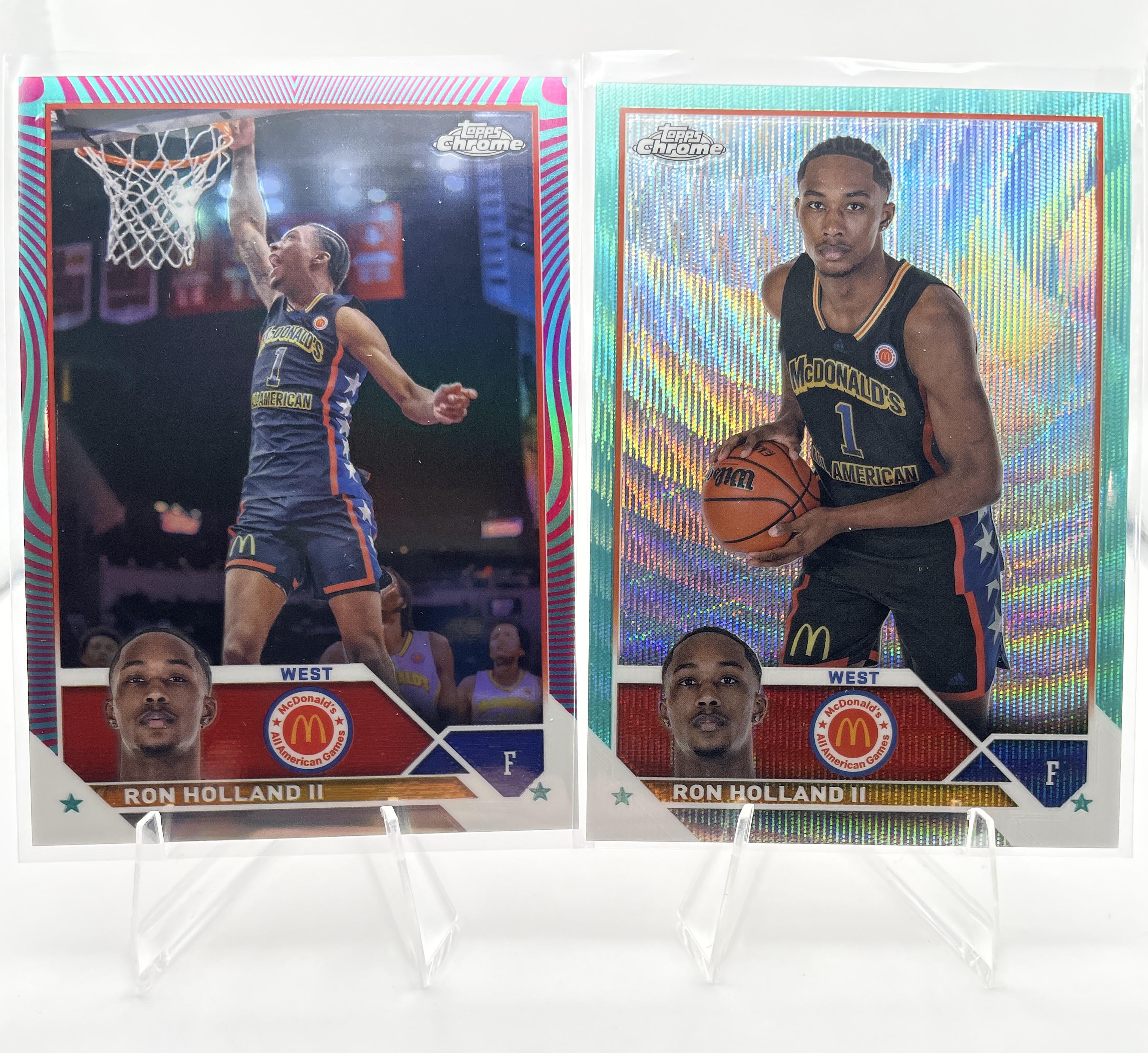 2023-24 Topps McDonald's Chrome Ron Holland Swirl Refractor /175 + Aqua /199