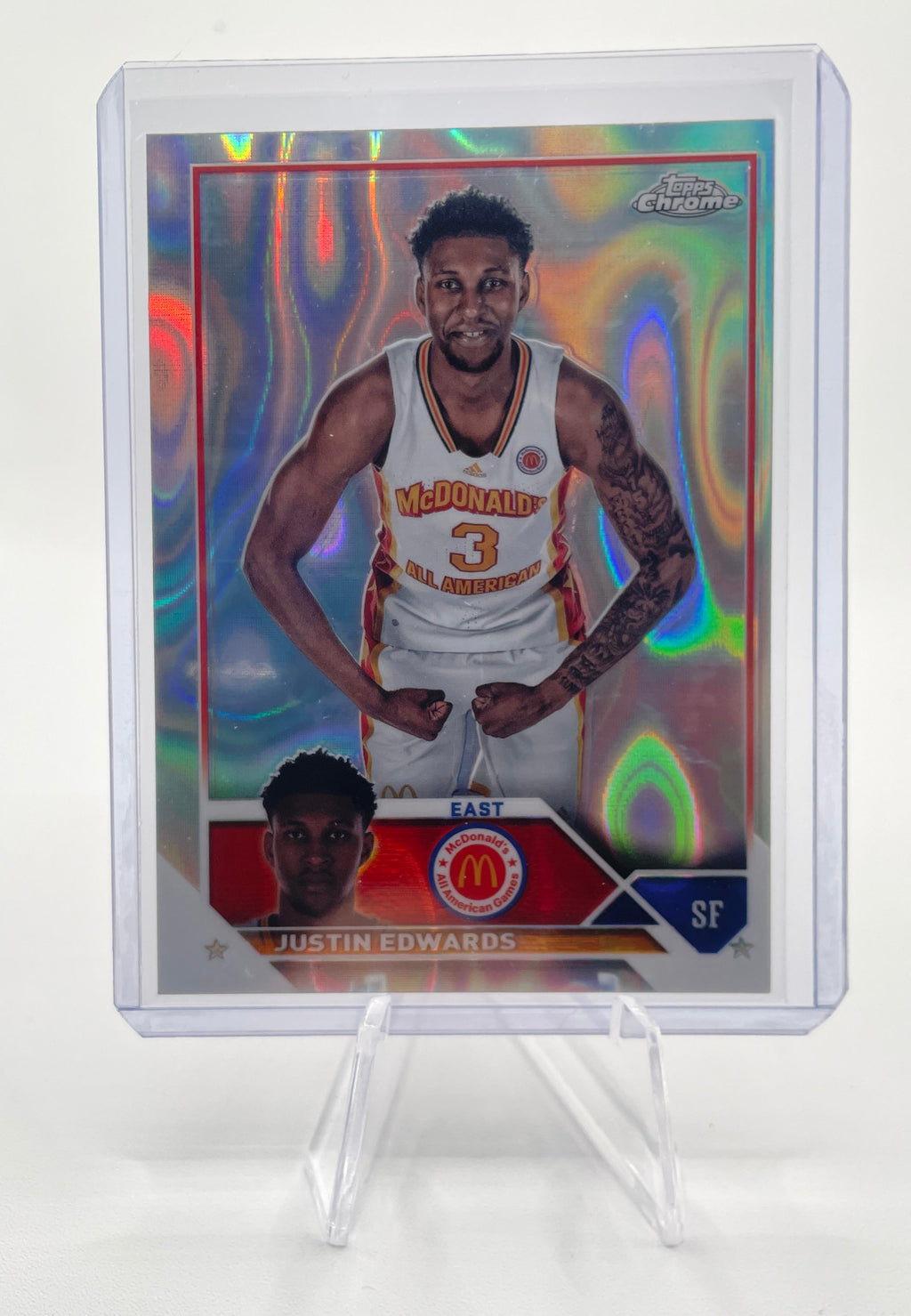 2023-24 Topps Mcdonald's Chrome Justin Edwards Wave Refractor /299