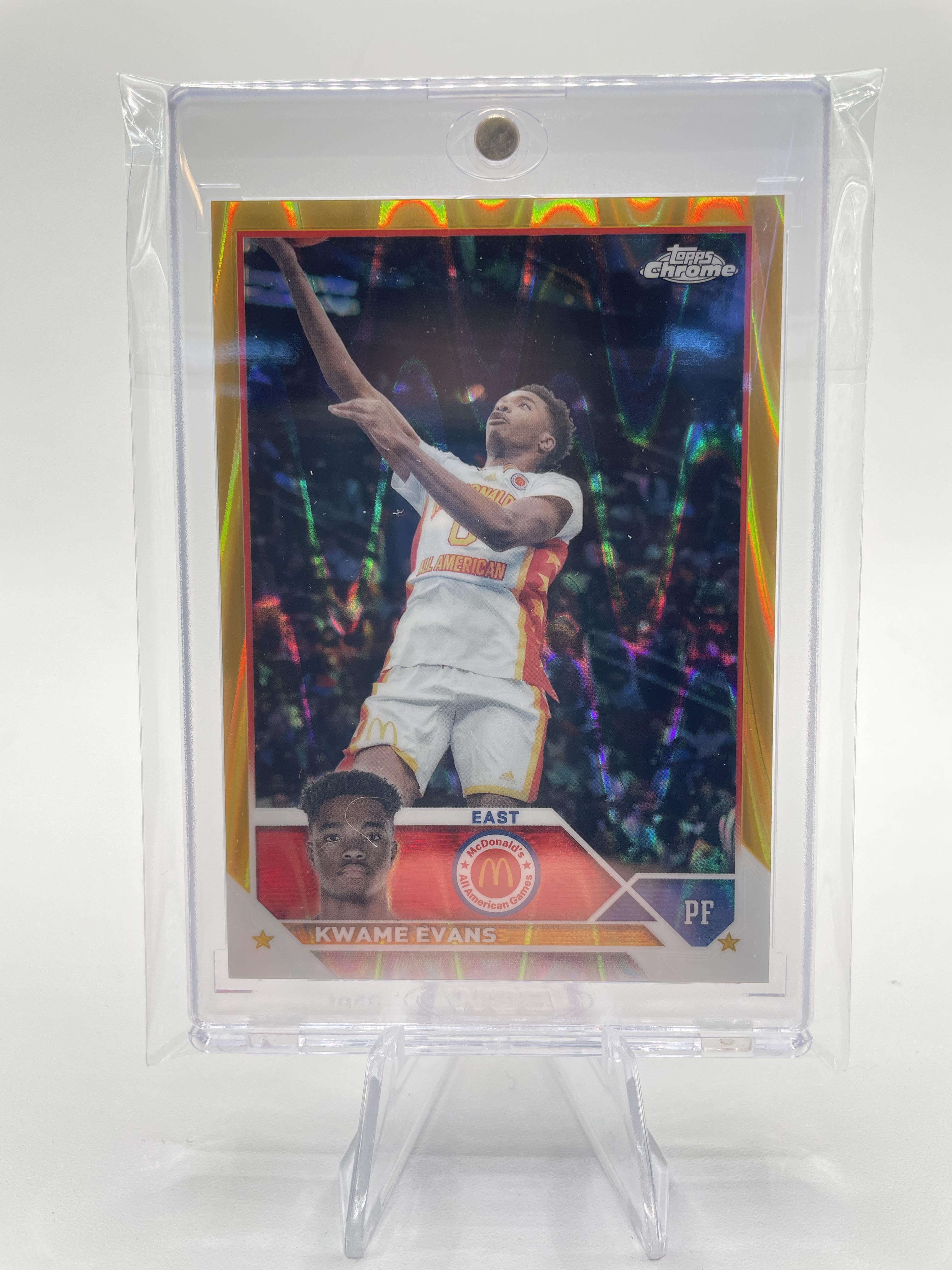 2023-24 Topps Mcdonald's Chrome Kwame KJ Evans Gold Lava Refractor Rookie /50
