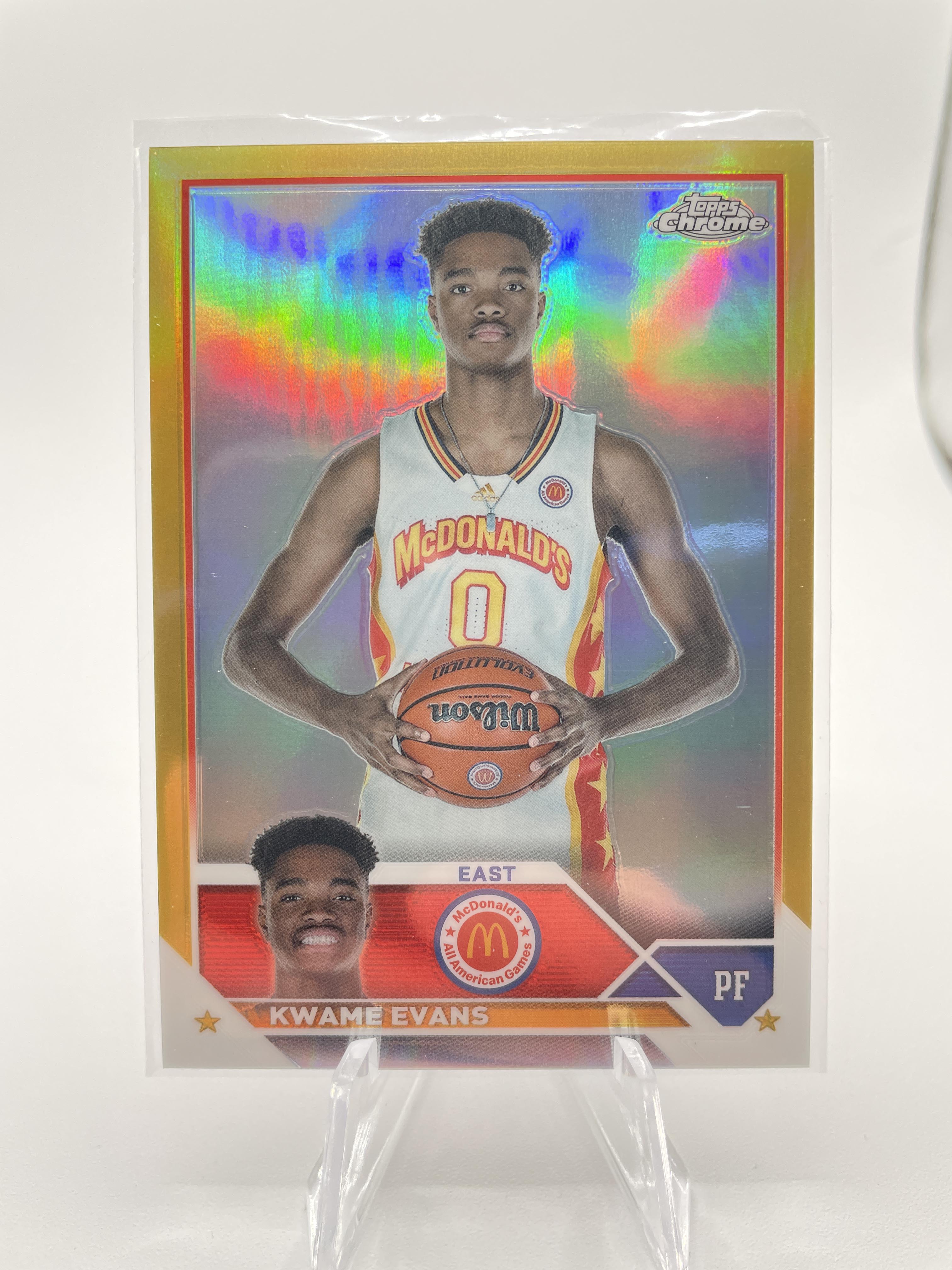 2023-24 Topps Mcdonald's Chrome Kwame KJ Evans Gold Refractor Rookie /50