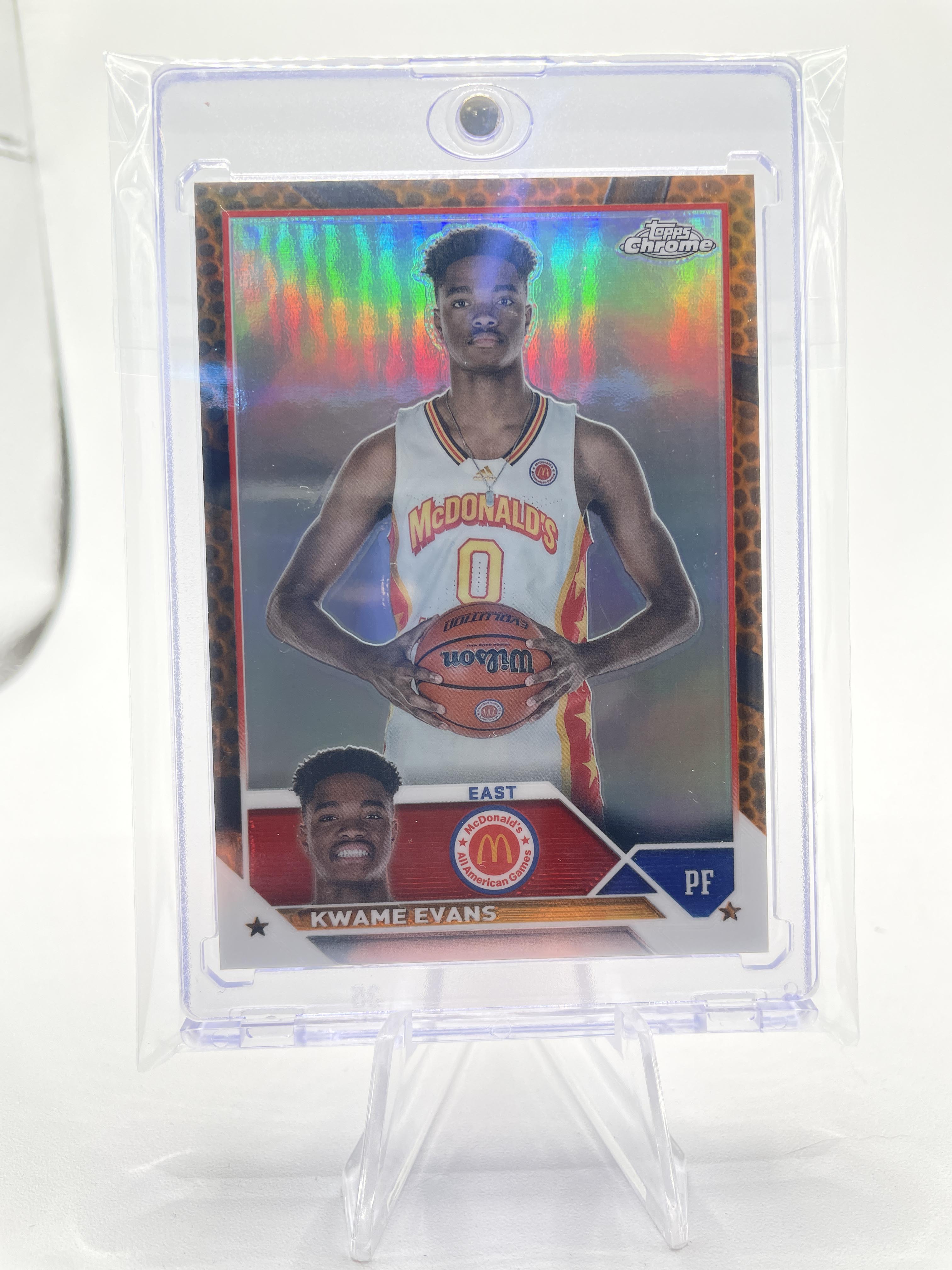 2023-24 Topps Mcdonald's Chrome Kwame KJ Evans Orange Ball Refractor Rookie /25