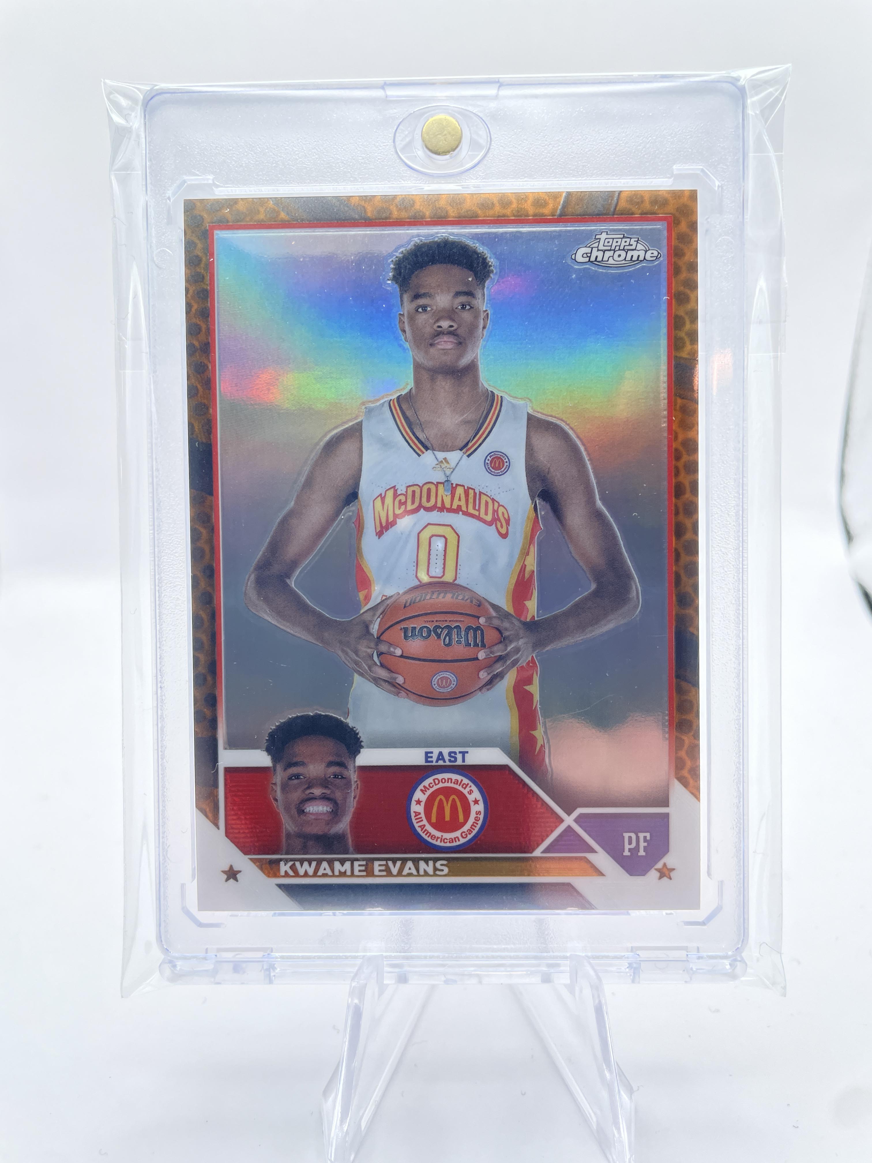 2023-24 Topps Mcdonald's Chrome Kwame KJ Evans Orange Ball Refractor Rookie /25