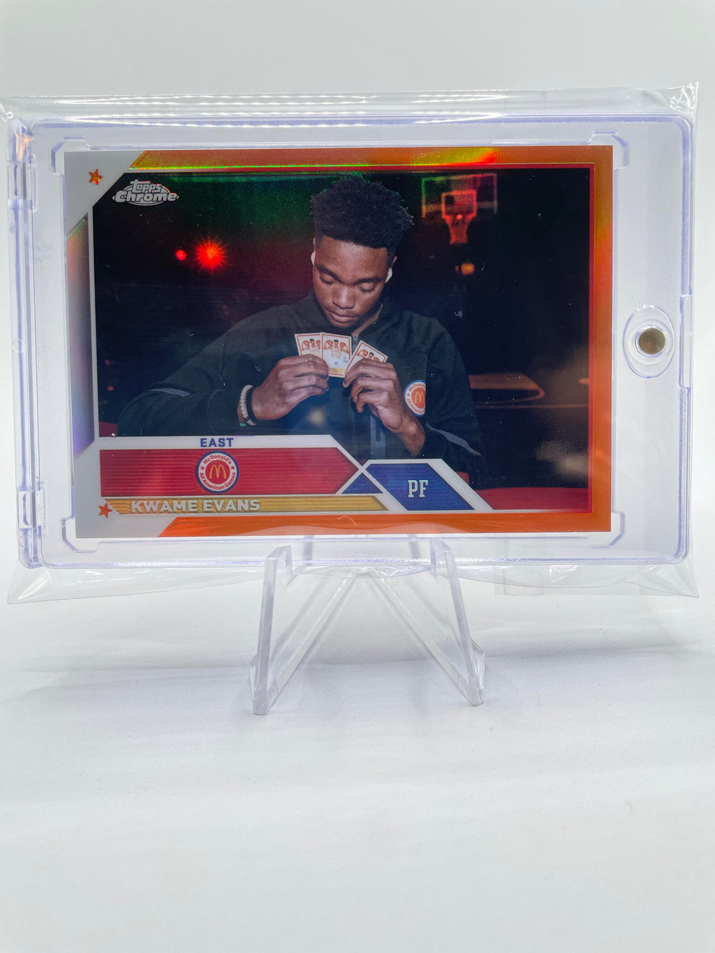 2023-24 Topps Mcdonald's Chrome Kwame KJ Evans Orange Refractor Rookie /25
