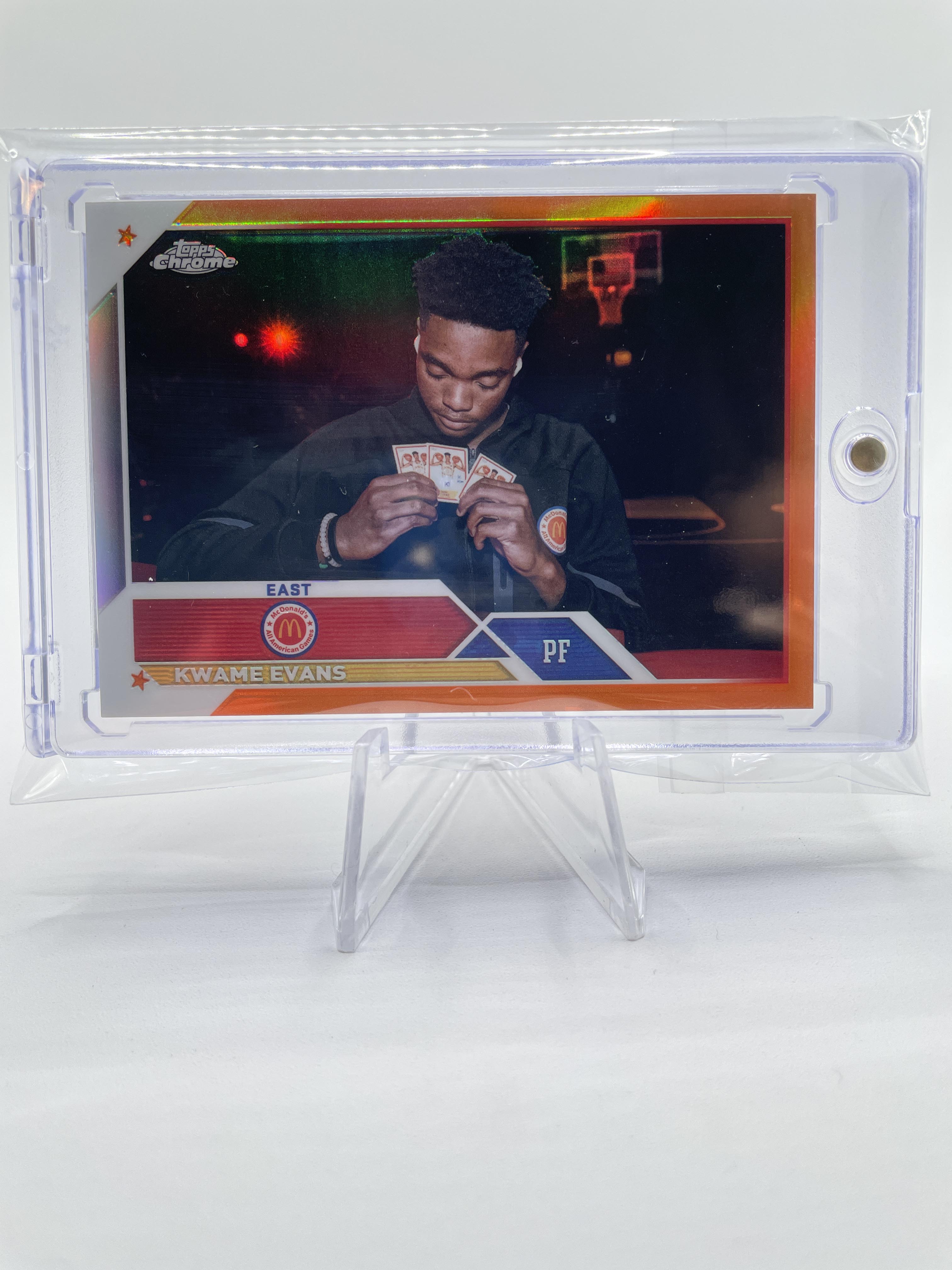 2023-24 Topps Mcdonald's Chrome Kwame KJ Evans Orange Refractor Rookie /25