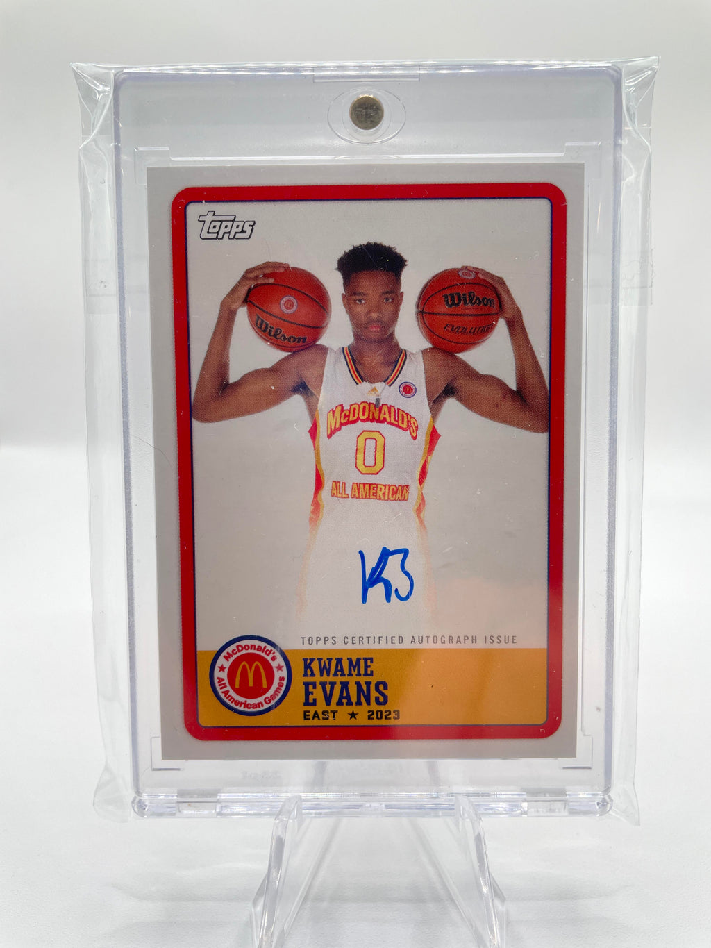 2023-24 Topps Mcdonald's Chrome Kwame KJ Evans Paper Gameday SP Auto