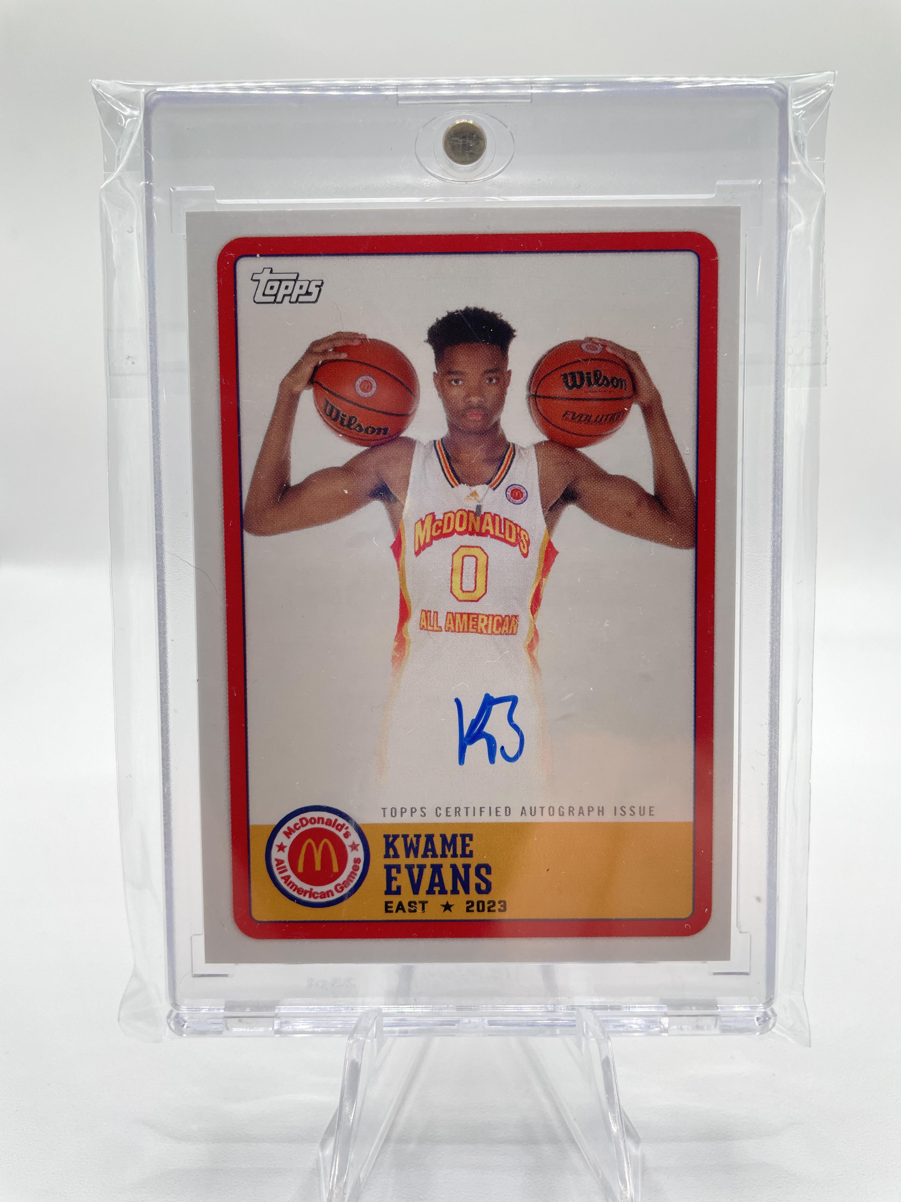 2023-24 Topps Mcdonald's Chrome Kwame KJ Evans Paper Gameday SP Auto