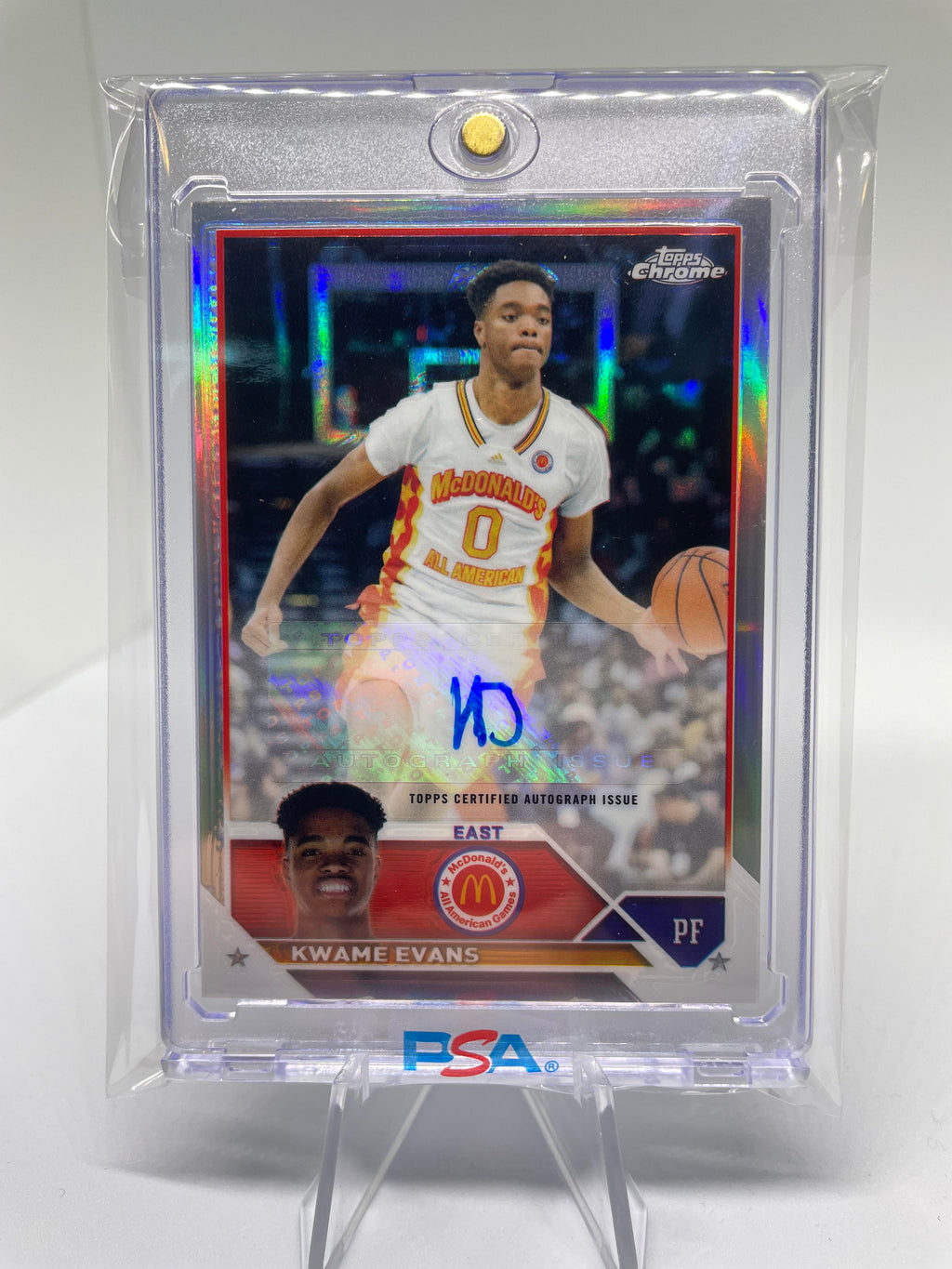 2023-24 Topps Mcdonald's Chrome Kwame KJ Evans Refractor Rookie Auto #CA-KE