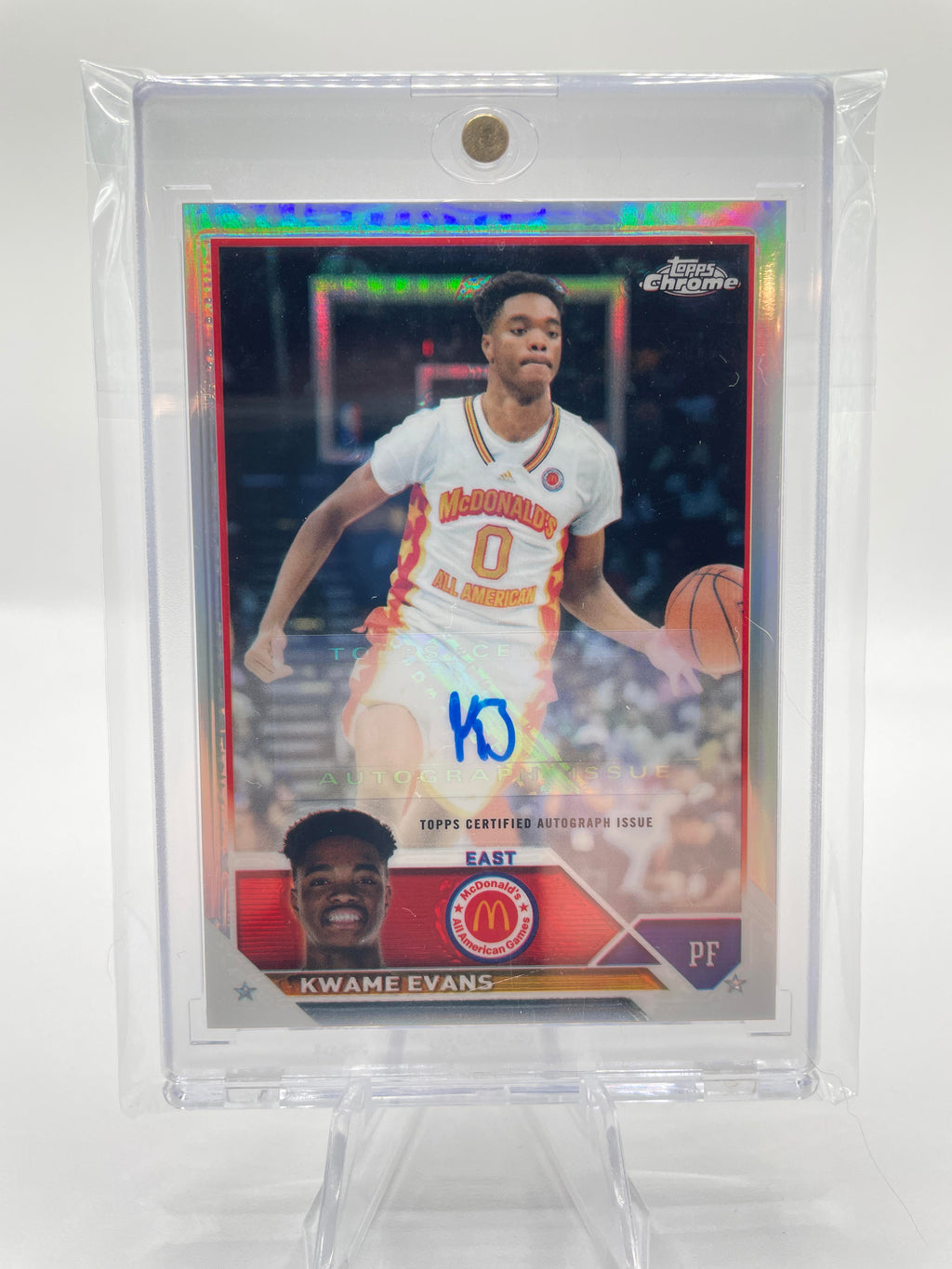 2023-24 Topps Mcdonald's Chrome Kwame KJ Evans Refractor Rookie Auto #CA-KE