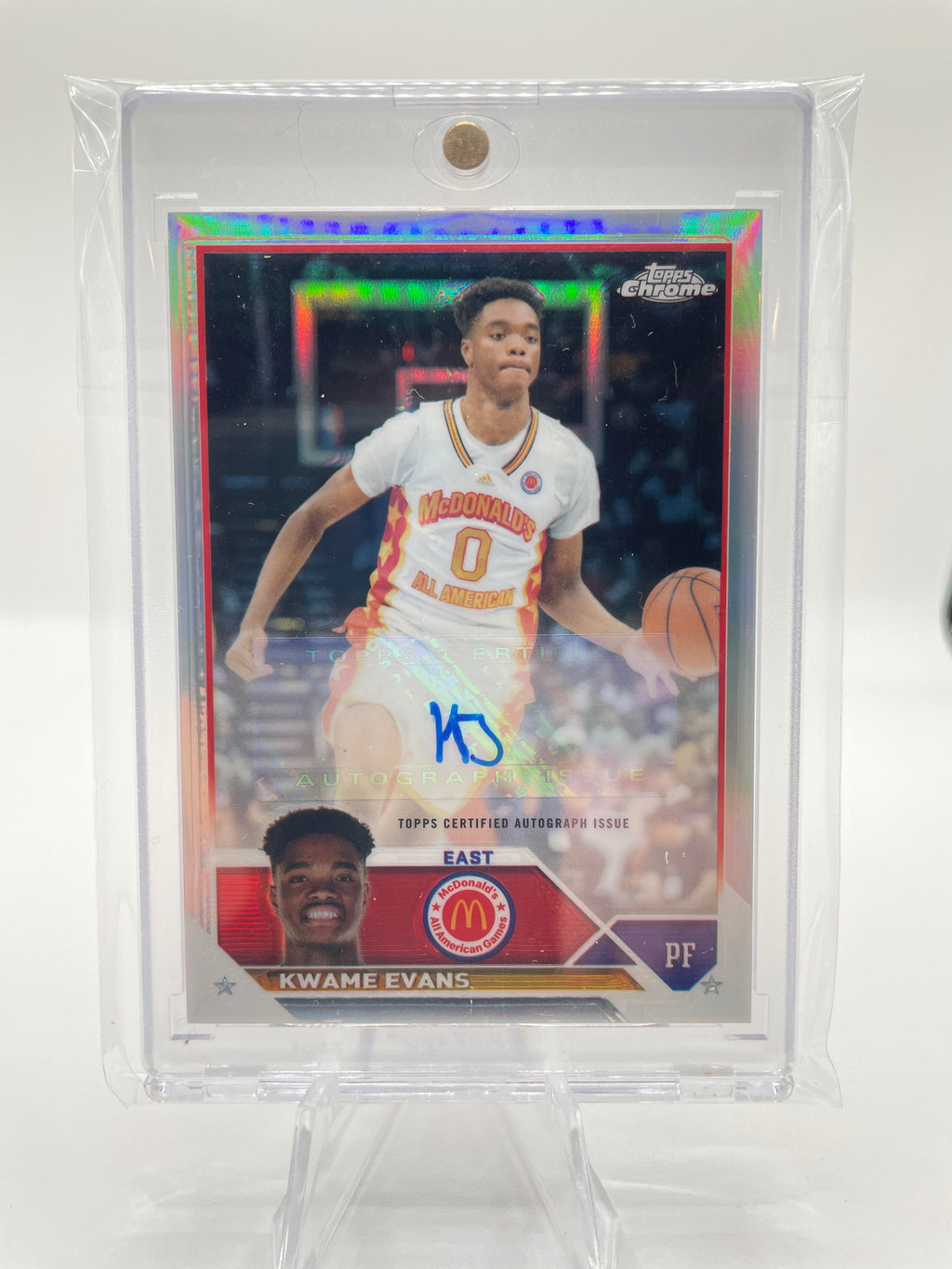 2023-24 Topps Mcdonald's Chrome Kwame KJ Evans Refractor Rookie Auto #CA-KE
